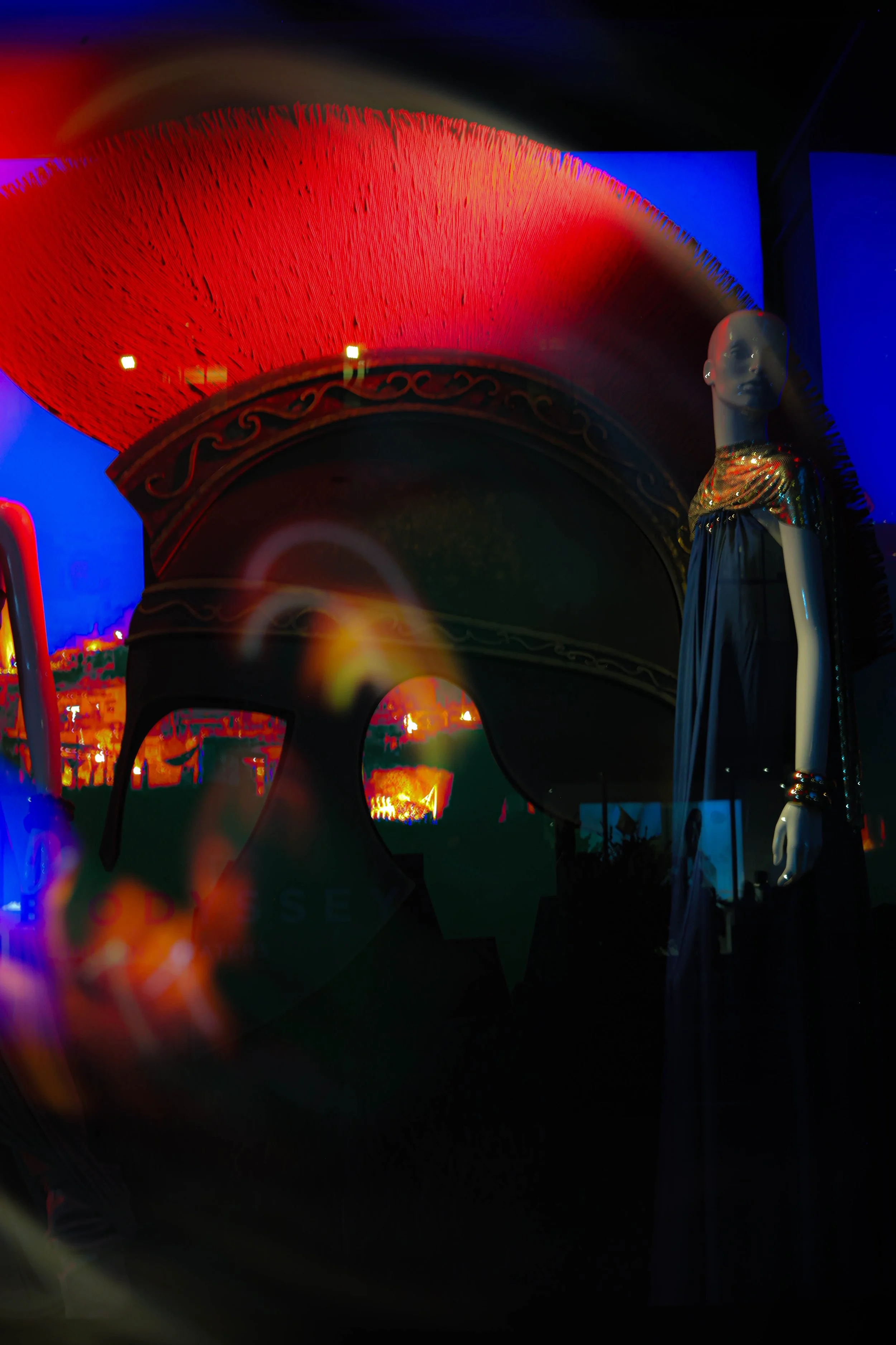 A cool stylized shot of a shop window on 5th ave nyc.