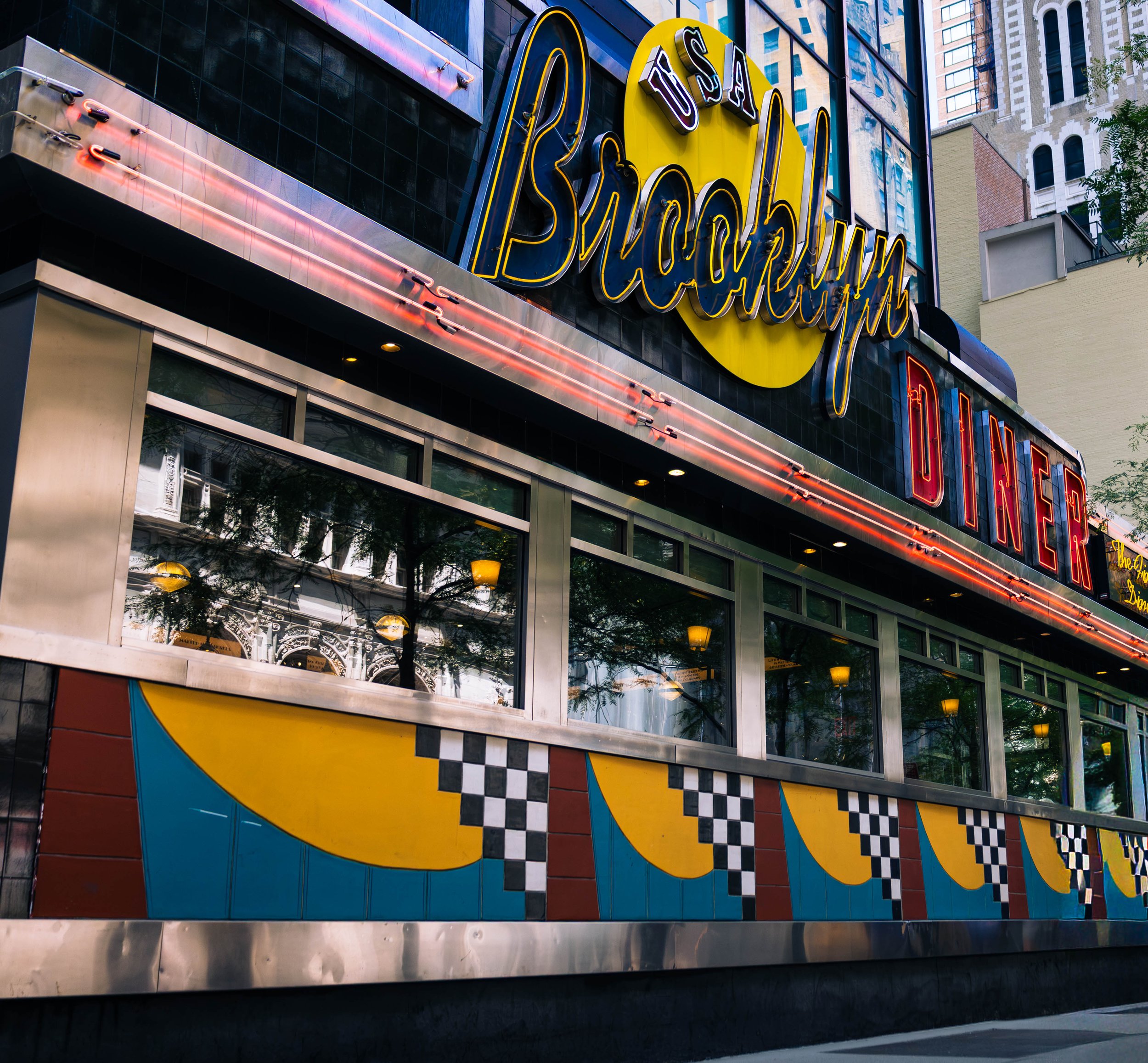 A colorful shot of a diner in NYC.