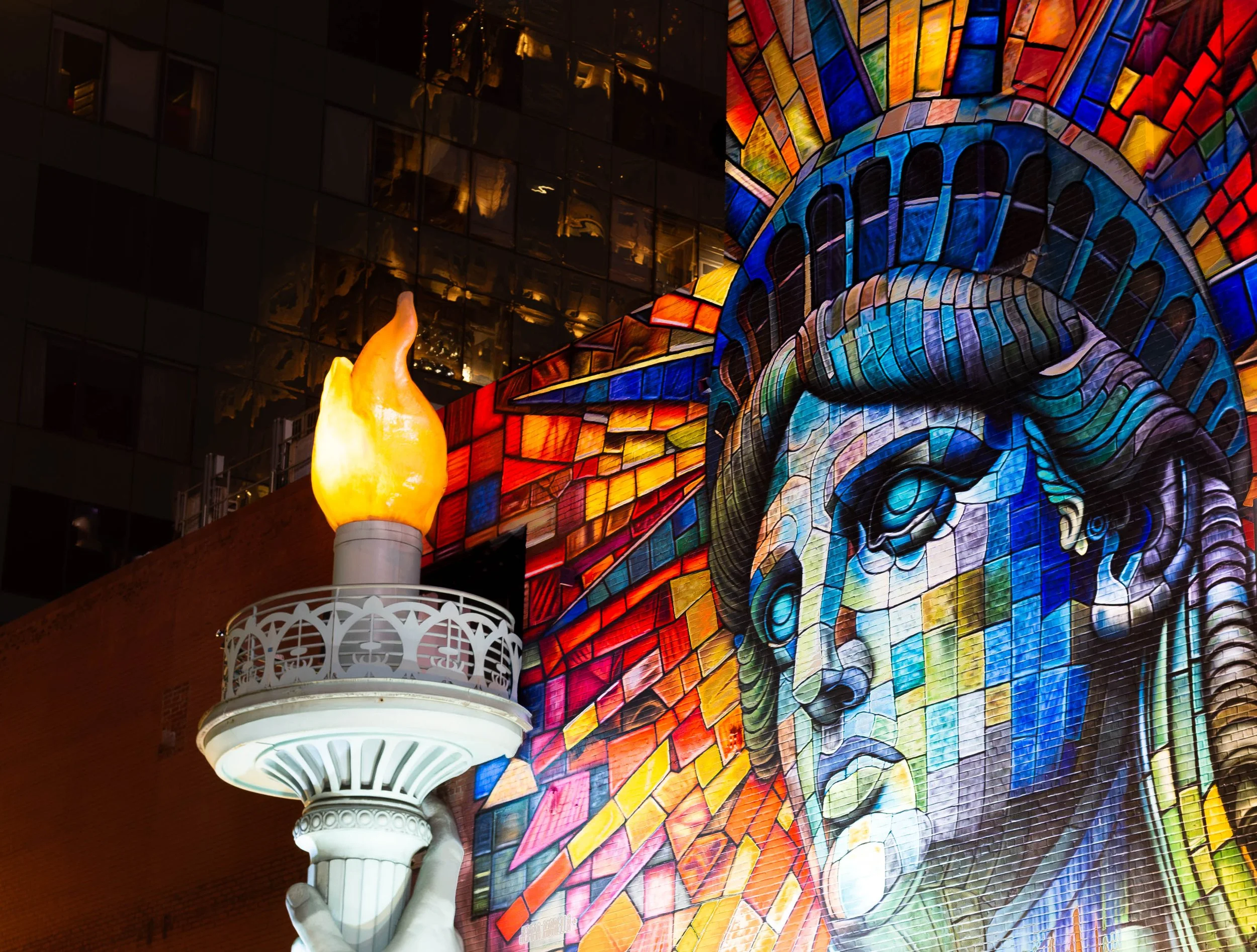 Cool wall art near Times Square NYC.