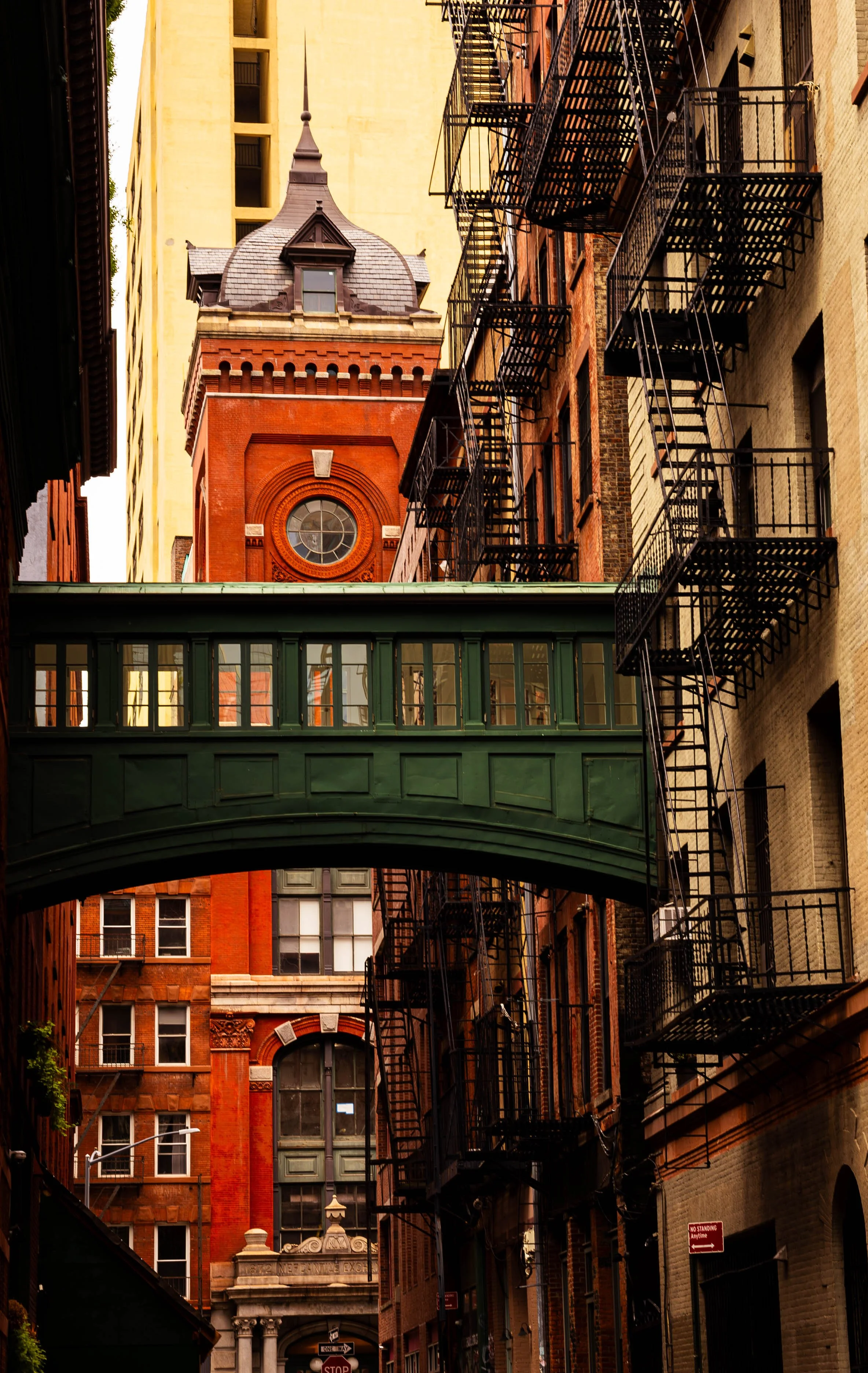 A cool shot of the staple street skybridge in NYC.