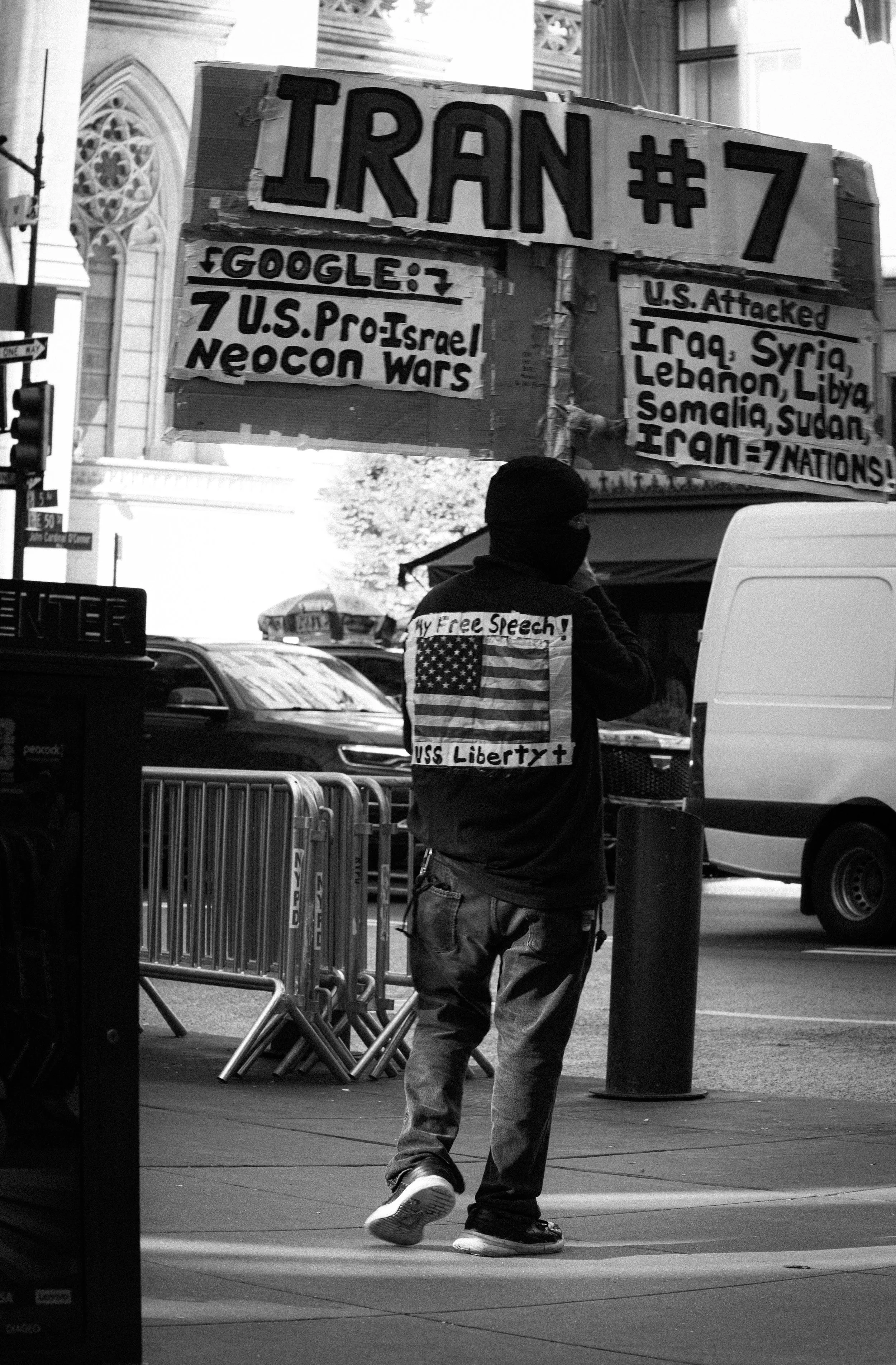 Saw this guy protesting Israel alone near Rockefeller center. 