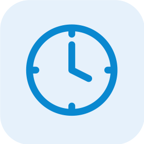 Clock icon (on the light blue square tile): Day and night care