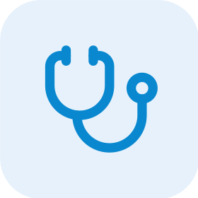 Stethoscope icon: Live-in and specialist care