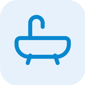 Bathtub icon: Personal care and hygiene