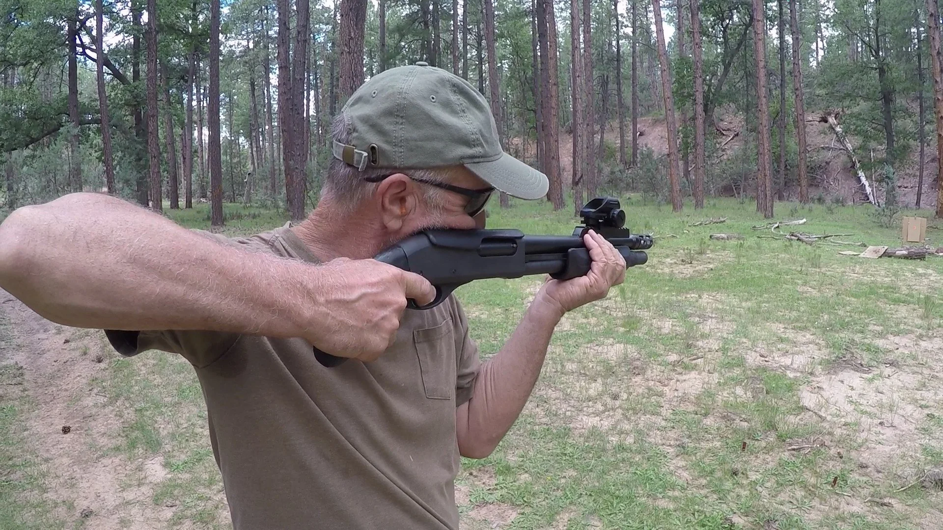 Seismic accessorized Remington Tac 14, shooting with the Seismic Shooting Method.