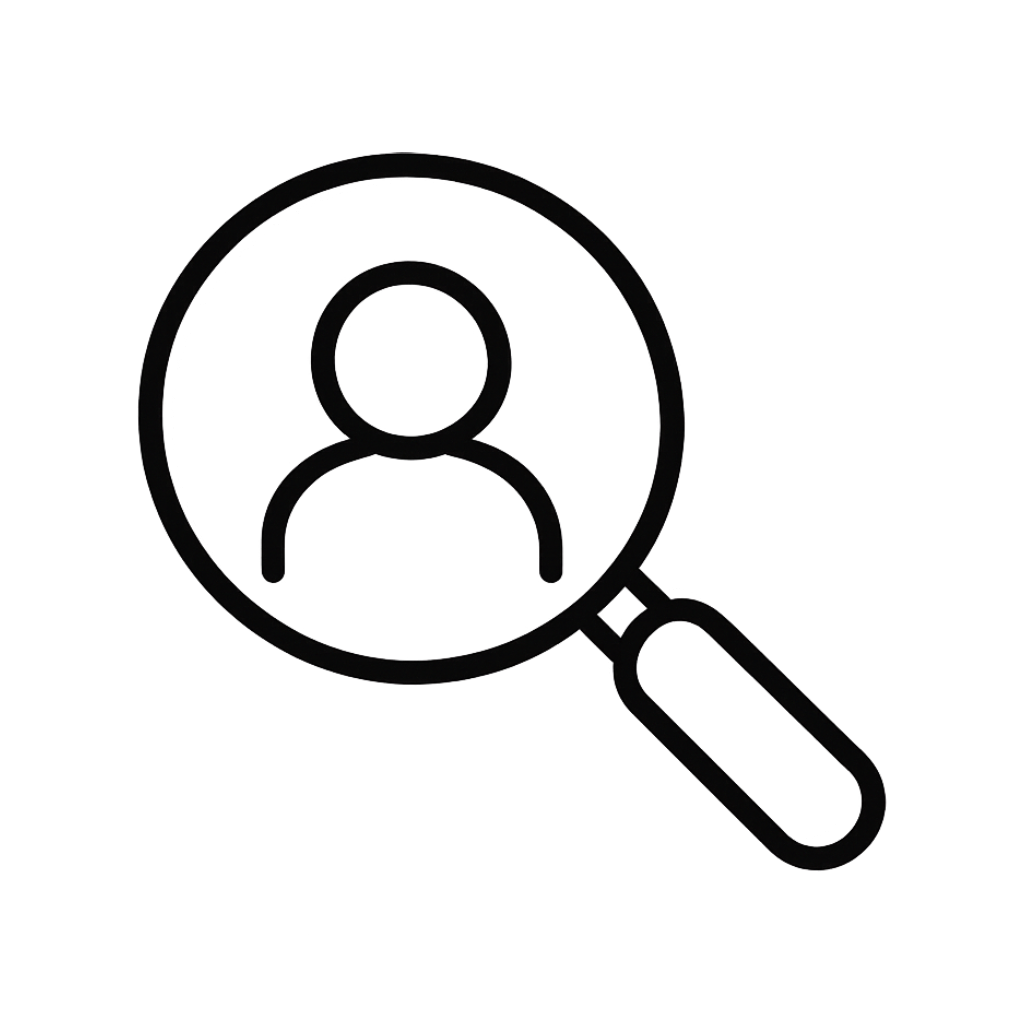 Skip tracing and person locate icon