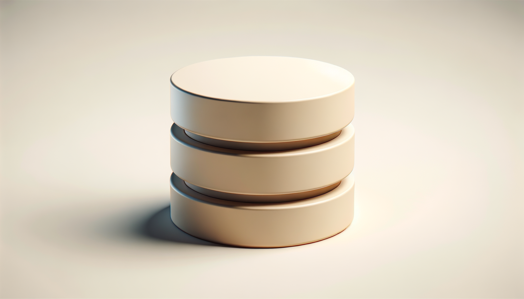 Stacked beige circular objects with rounded edges, creating a minimalist and modern design.