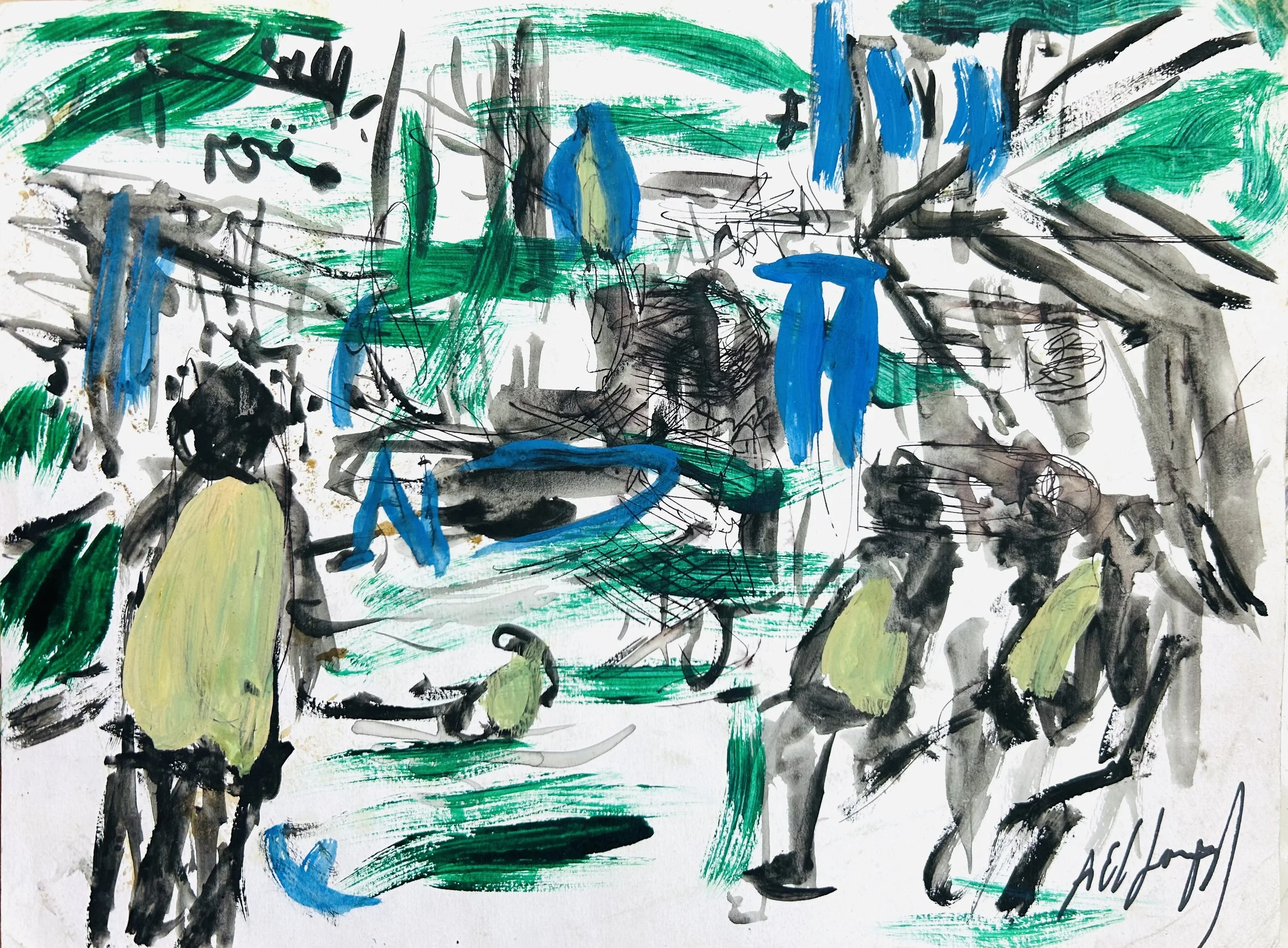 Mixed media on paperboard 24 x 32 cm