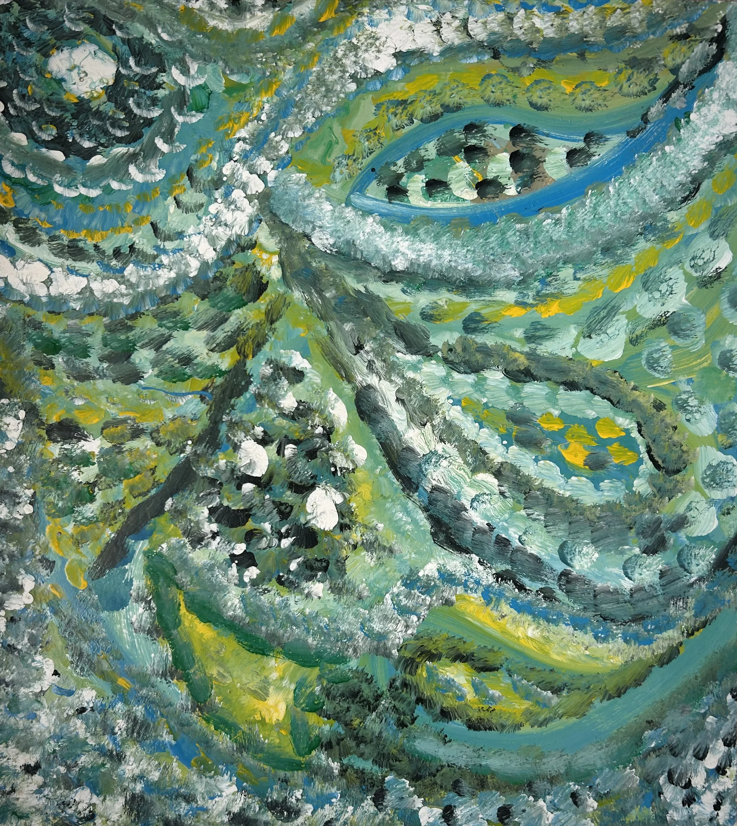 Paint on paperboard 42 x 38 cm