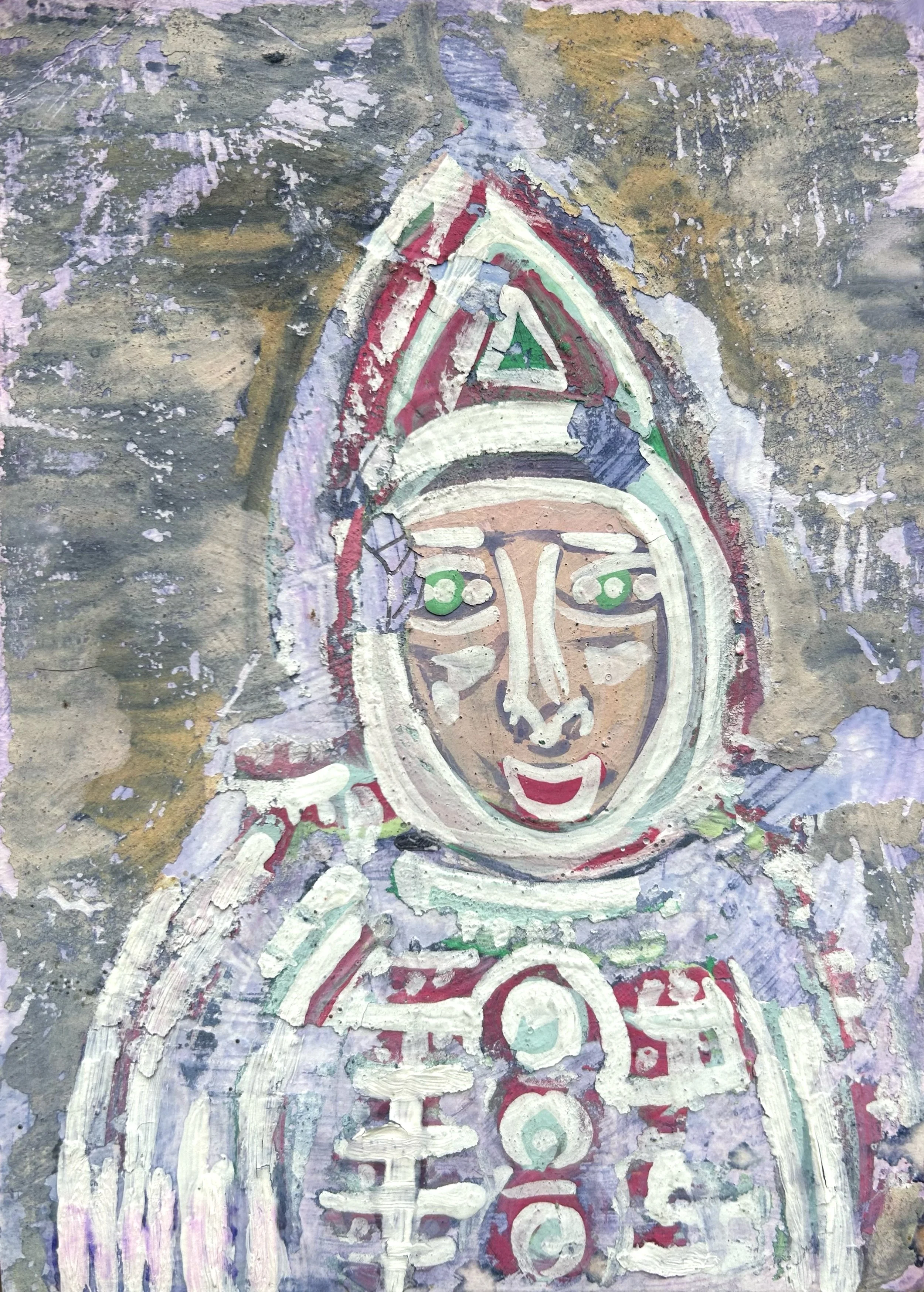 Paint on paperboard by Mustapha Amiri, Tangier. Unsigned. Dimensions: H 20 W 14 cm