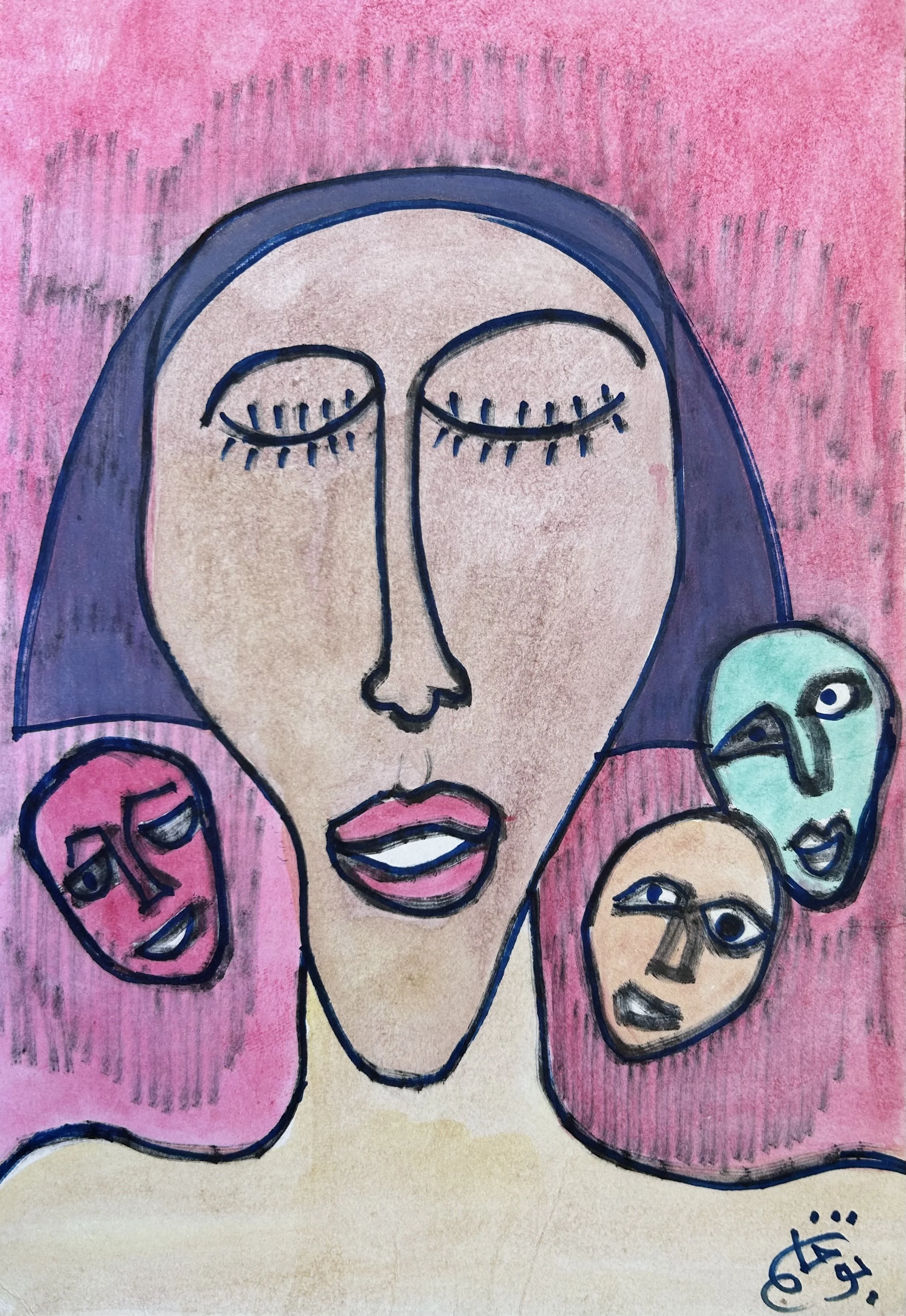 Mixed media on paper 29 x 20 cm