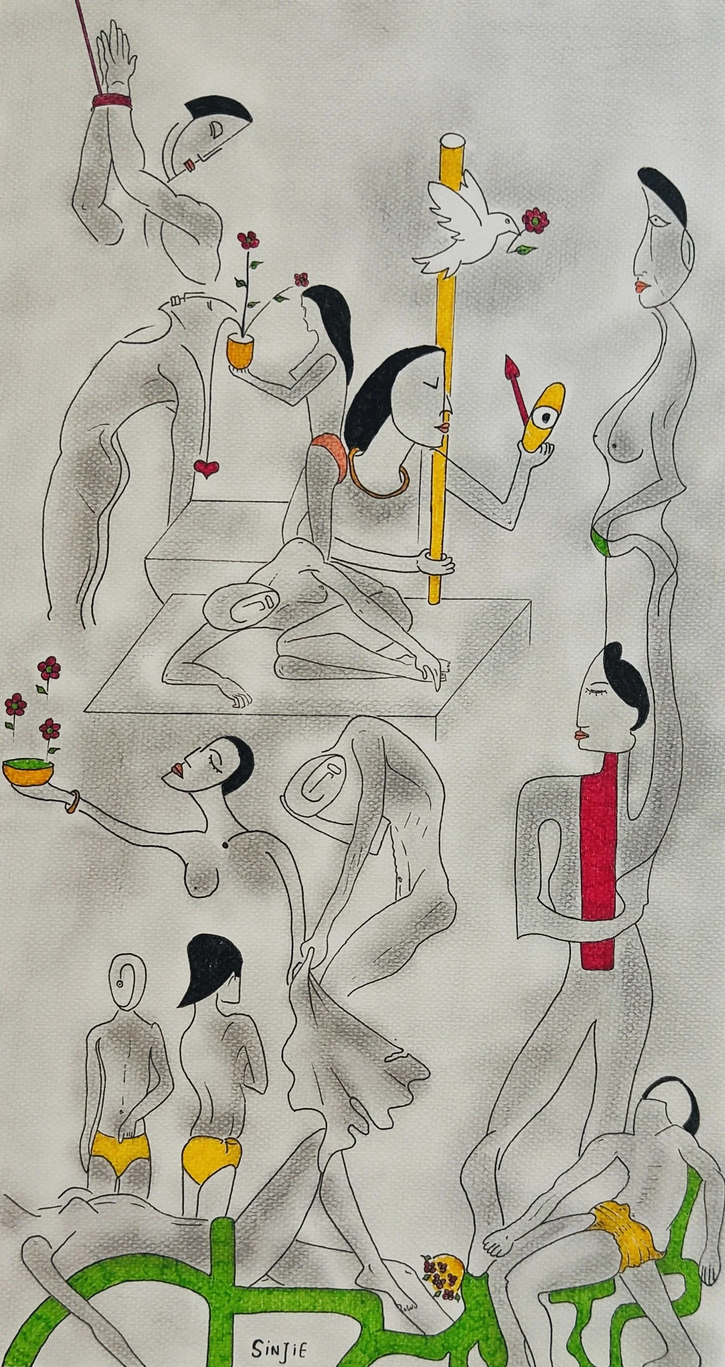 Colored pencils on Canson paper (2011) 49 x 29 cm