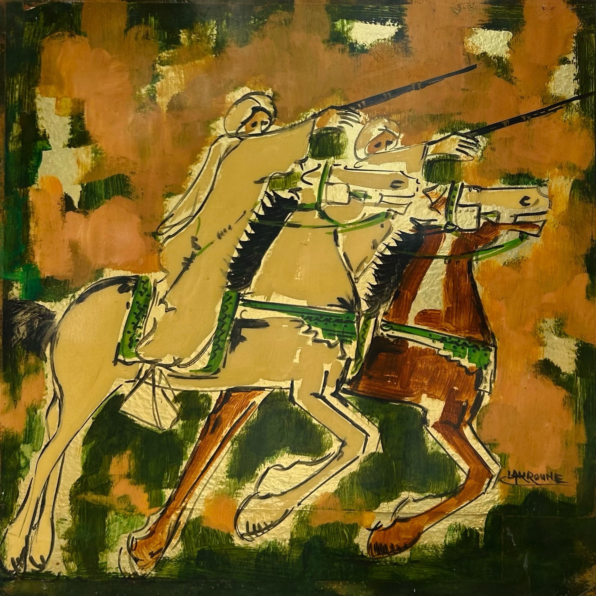 Paint on wooden panel with a satin finish 
60 x 60 cm