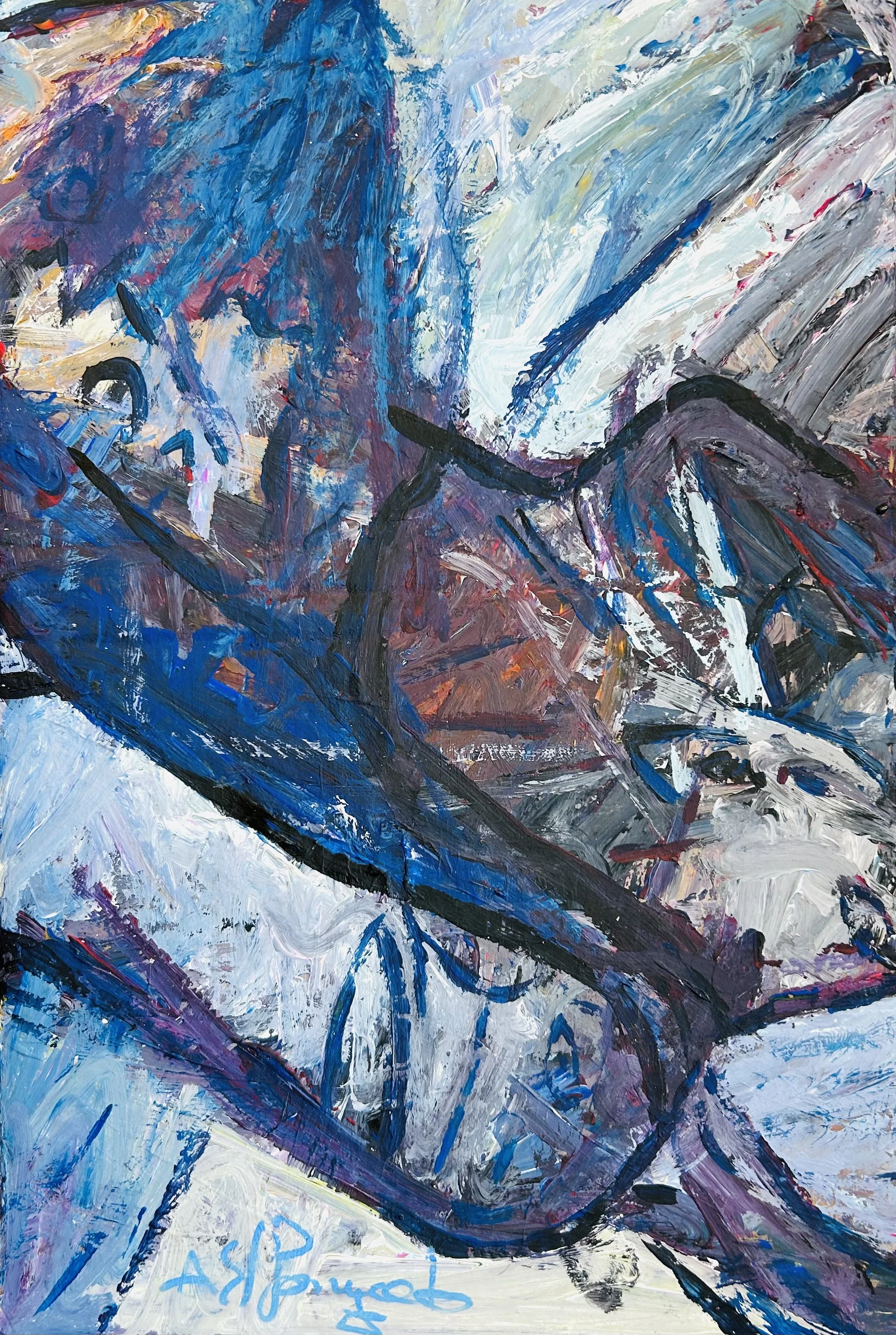 Gouache on cardboard 45 x 30 cm