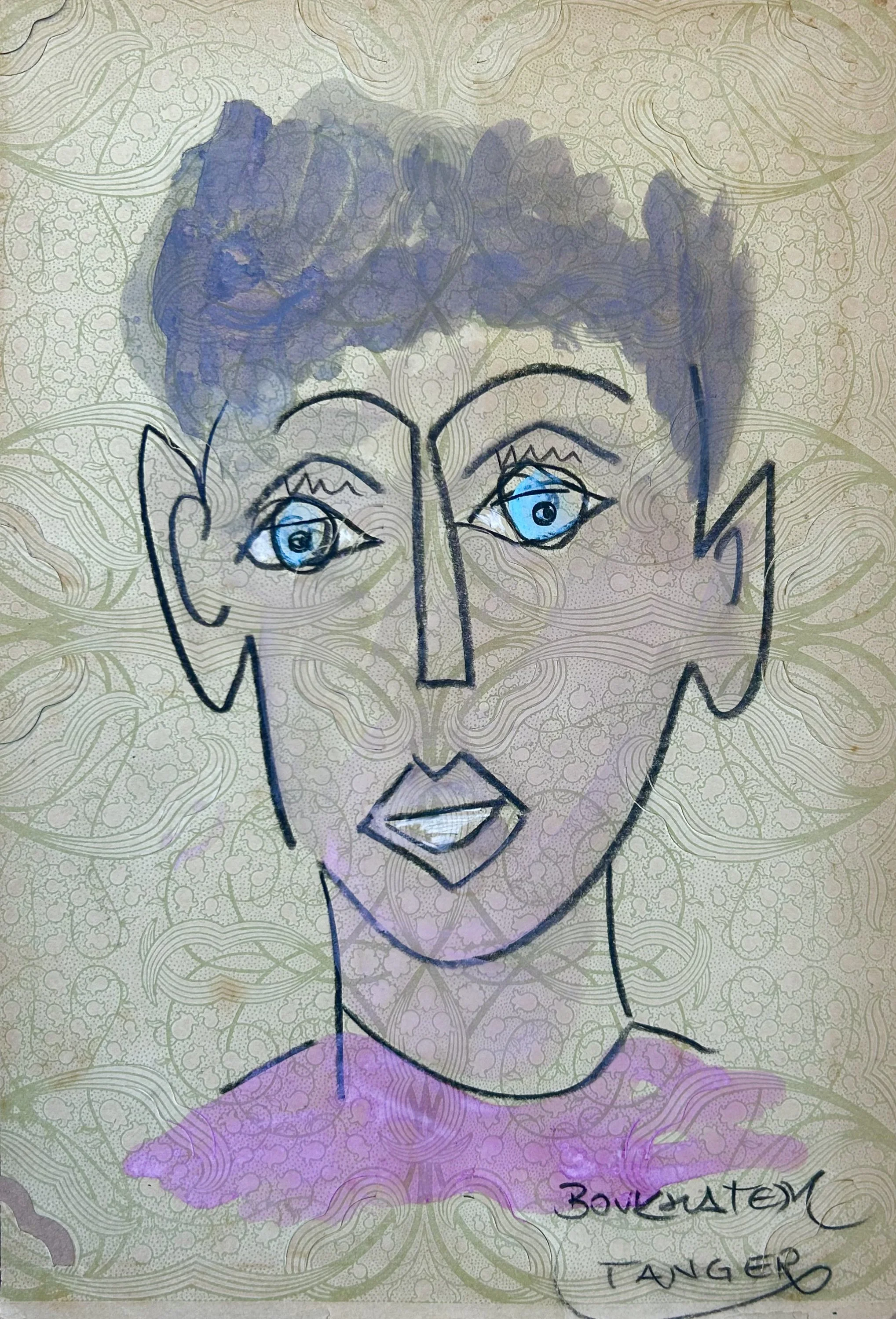 Mixed media on decorative paper 33 x 24 cm
