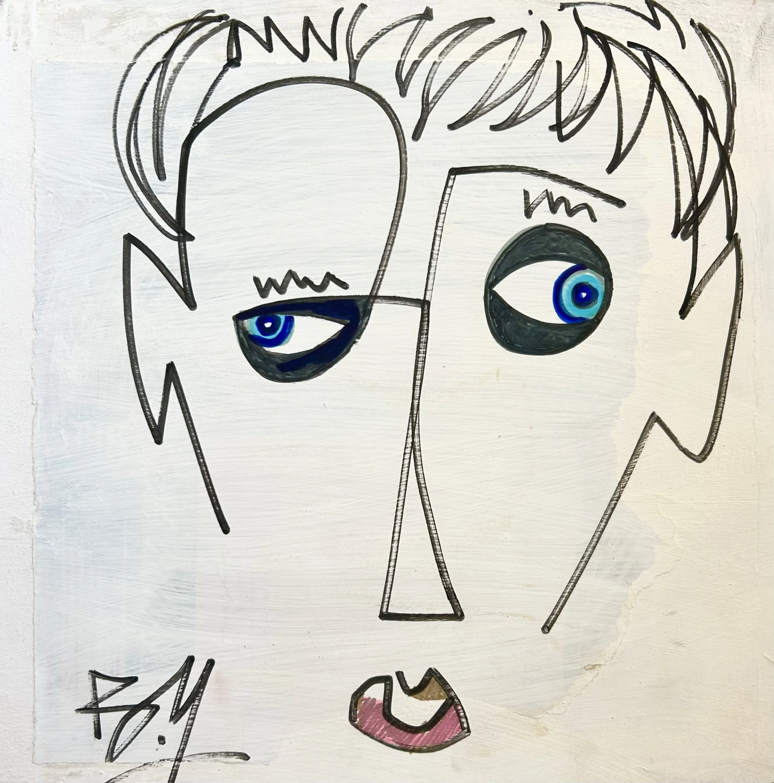 Mixed media on cardboard 26 x 26 cm
