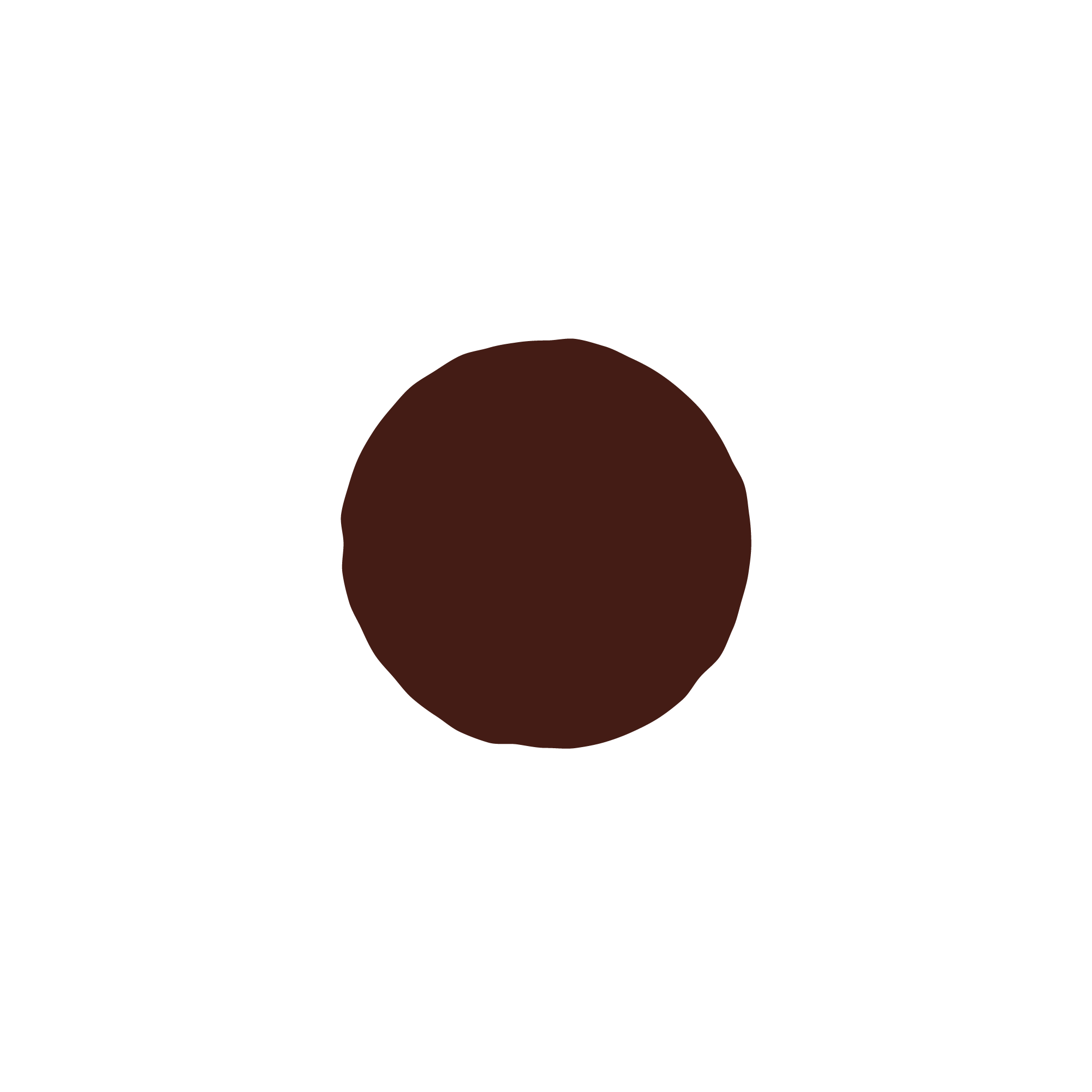 A brown circle.