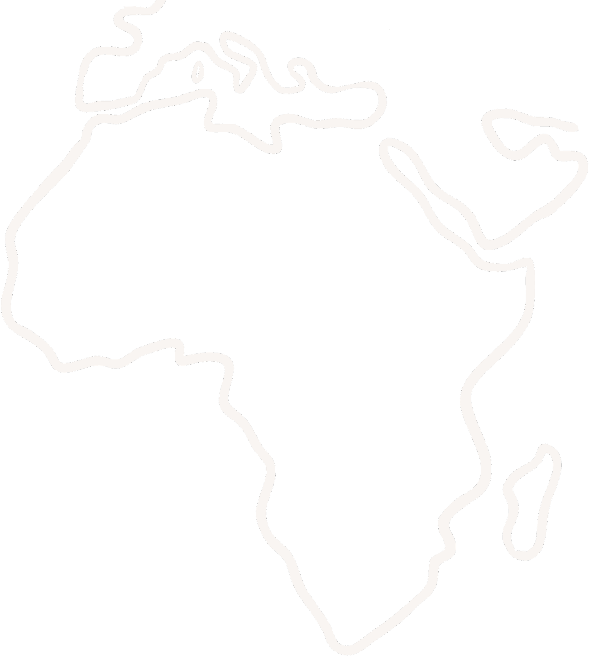 Outline map of Italy with white borders on a black background.