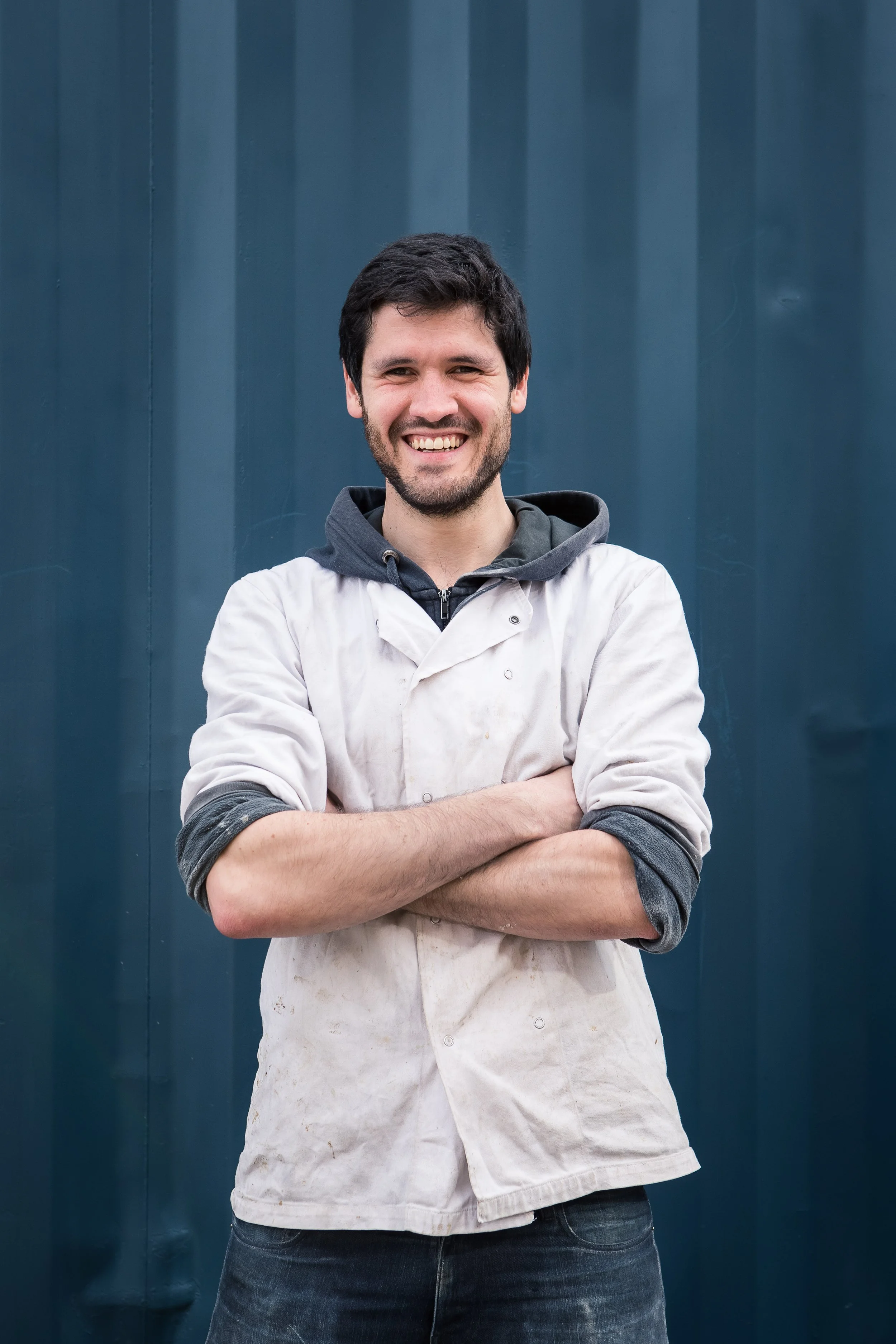 Portrait of Max Tobias of the Dusty Knuckle Bakery in Hackney, London, United Kingdom.