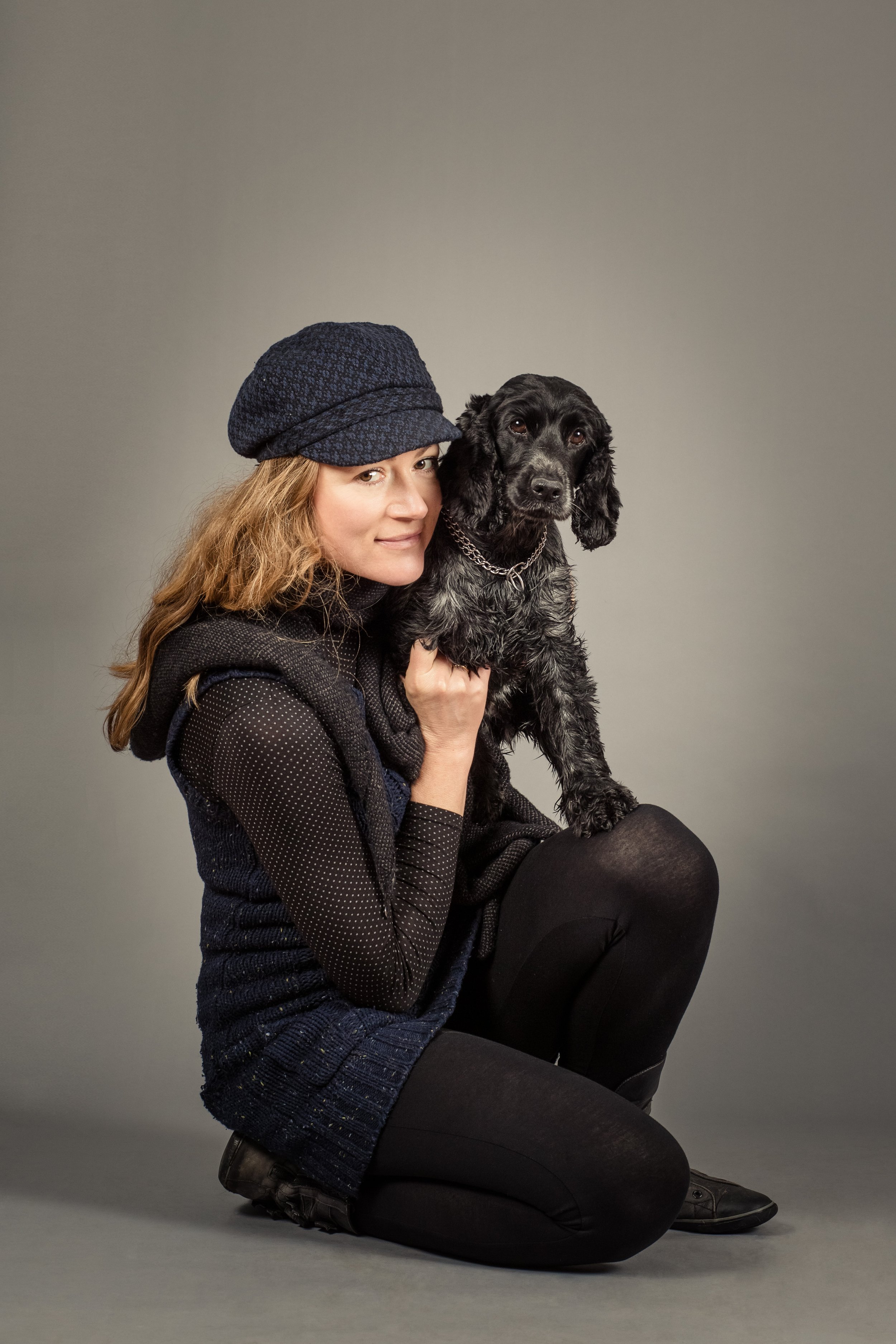 Portrait at fundraising charity dog photoshoot event for Pets As Therapy