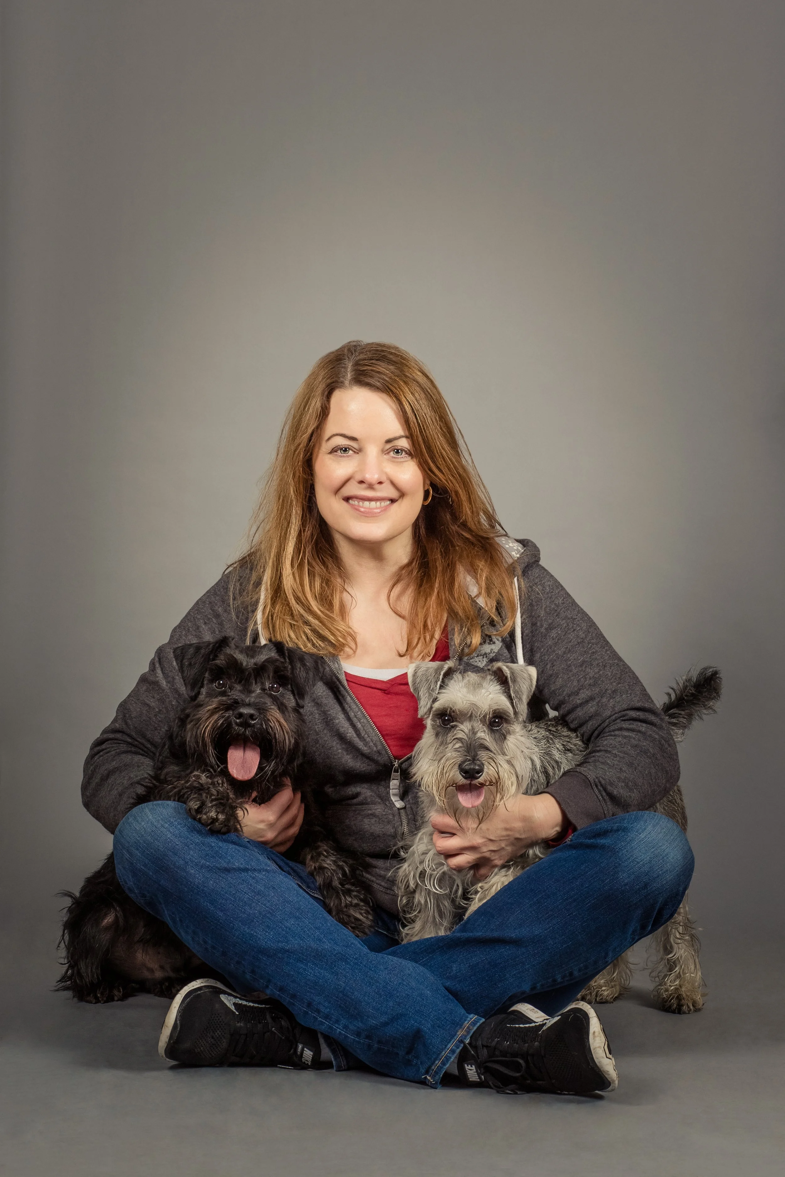 Portrait at fundraising charity dog photoshoot event for Pets As Therapy