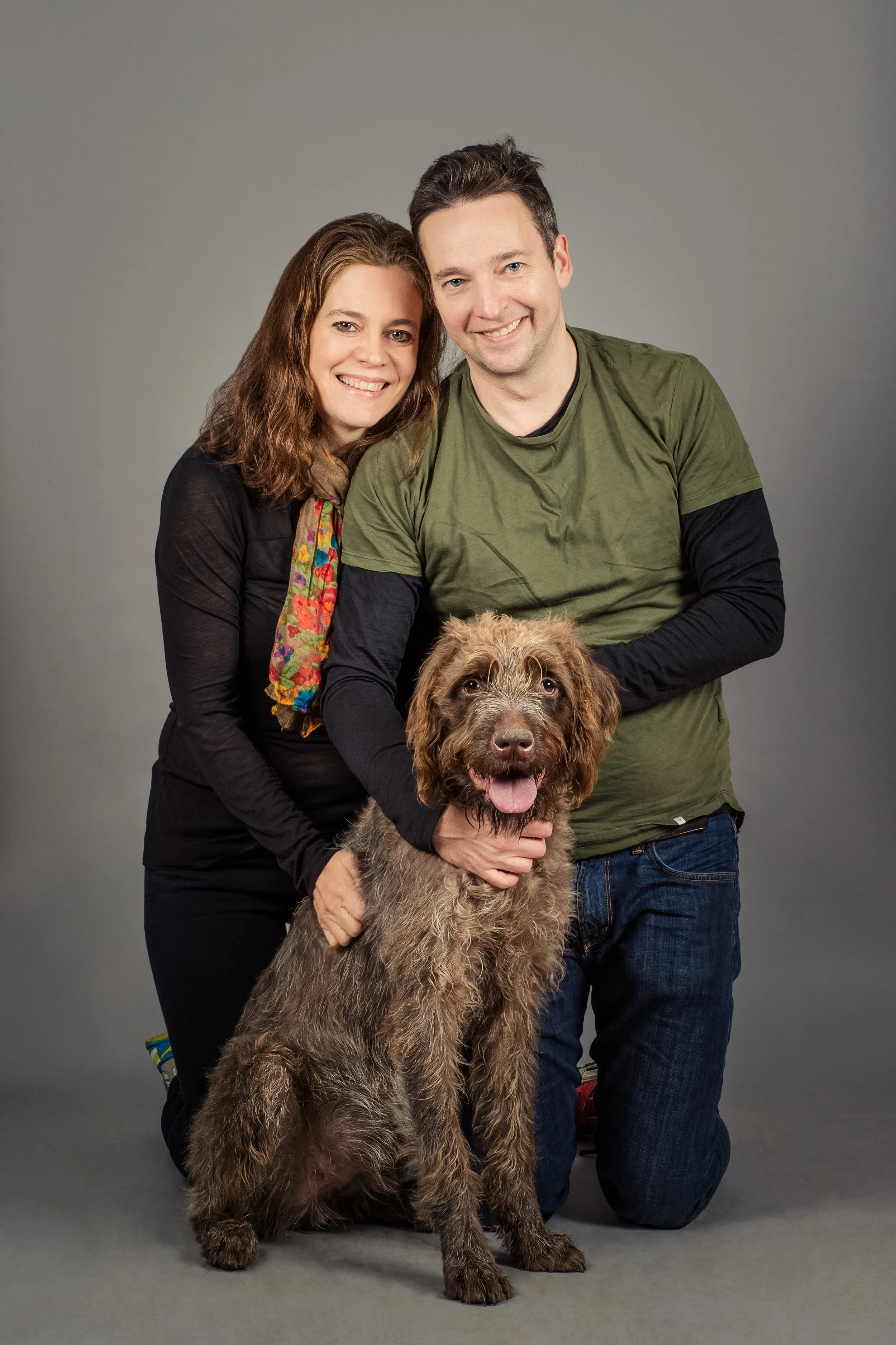 Portrait at fundraising charity dog photoshoot event for Pets As Therapy