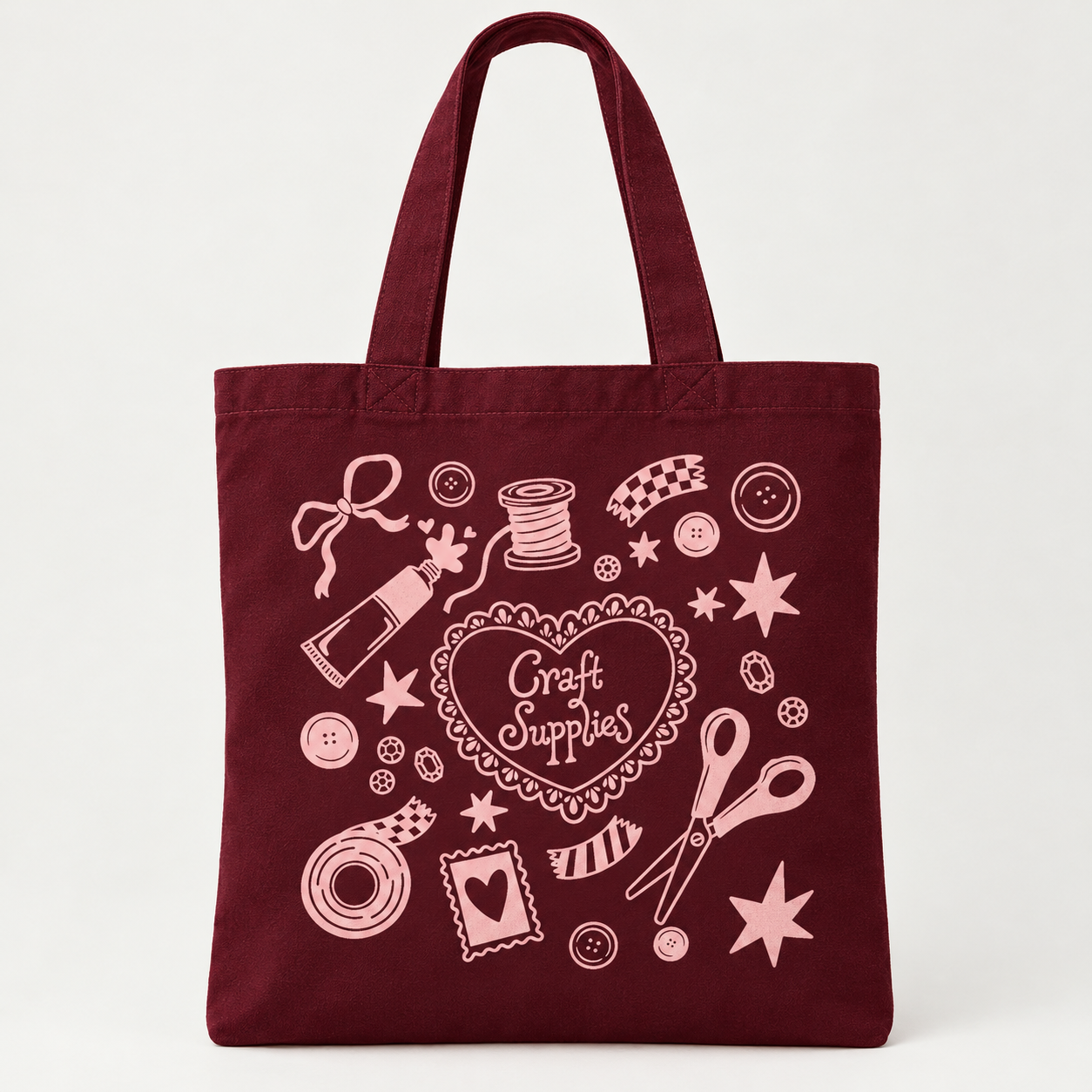 Craft Collective Tote Bag - Burgundy