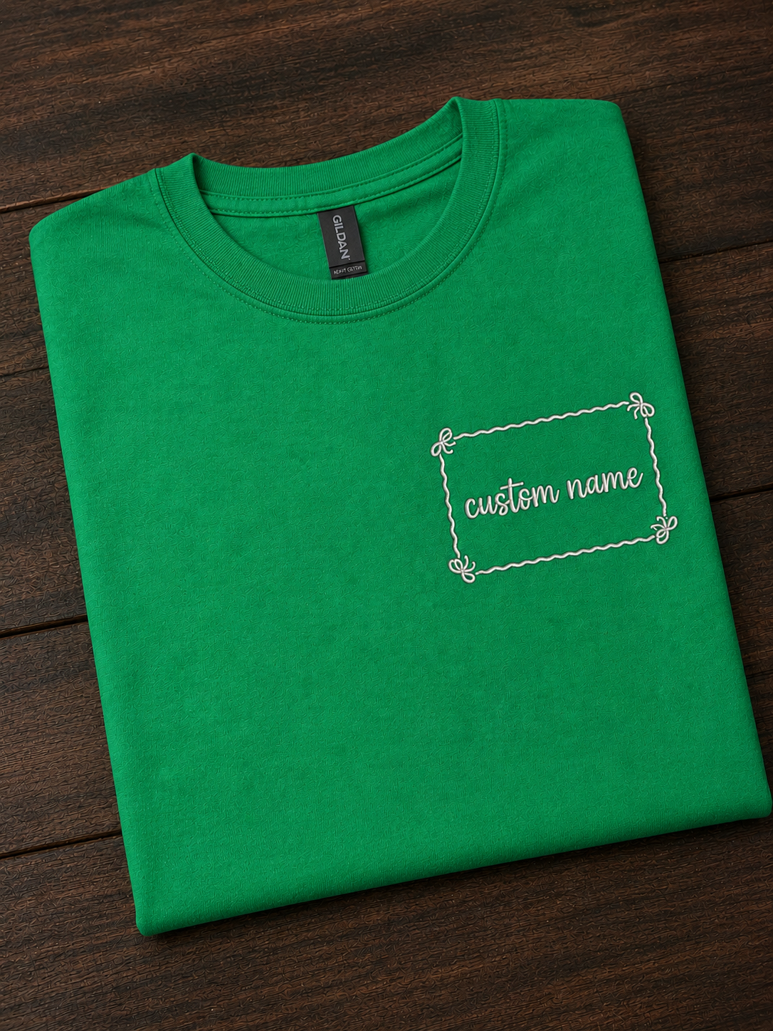 Custom Name- bow border tee