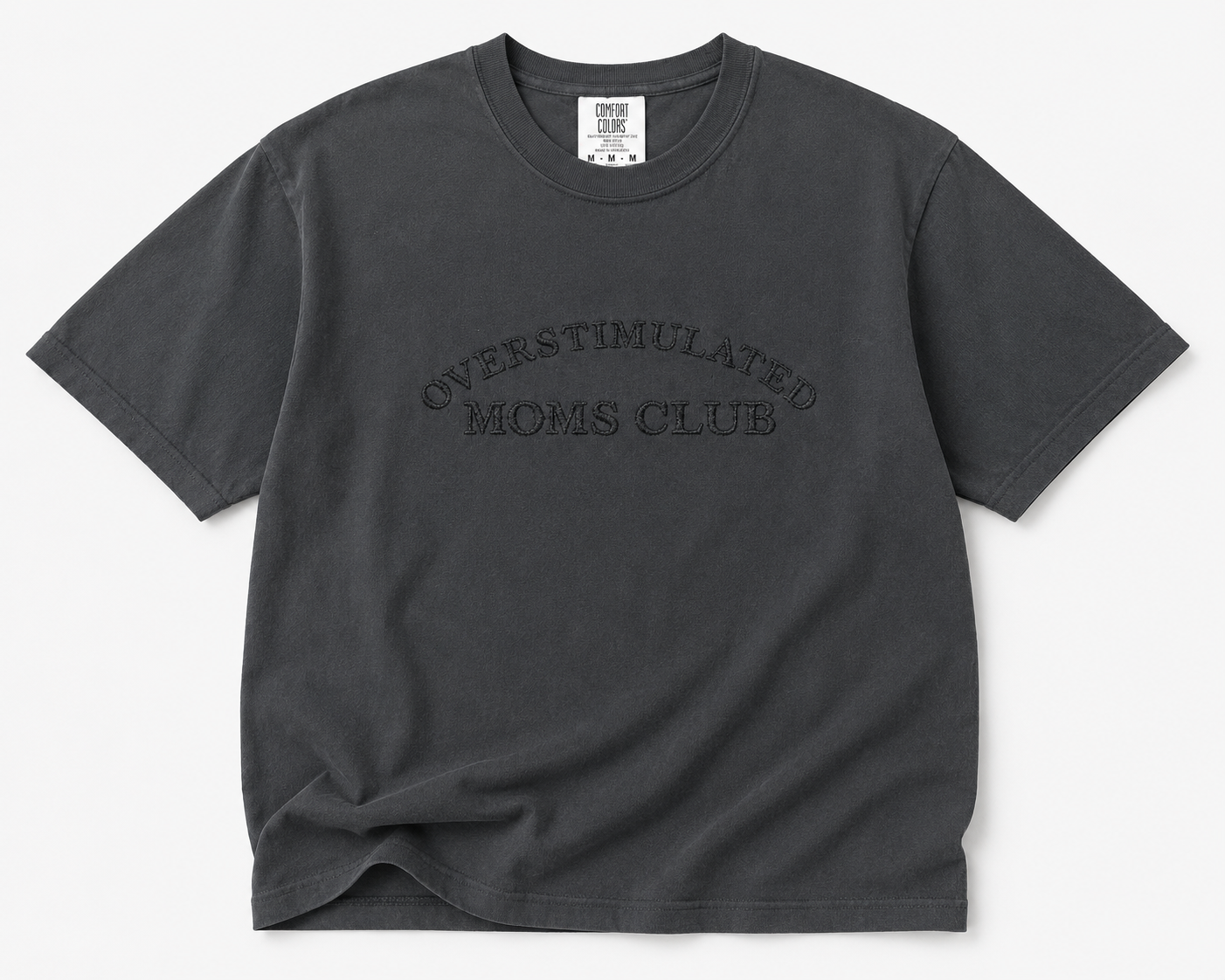 Embroidered Overstimulated Moms Club Cropped Tee