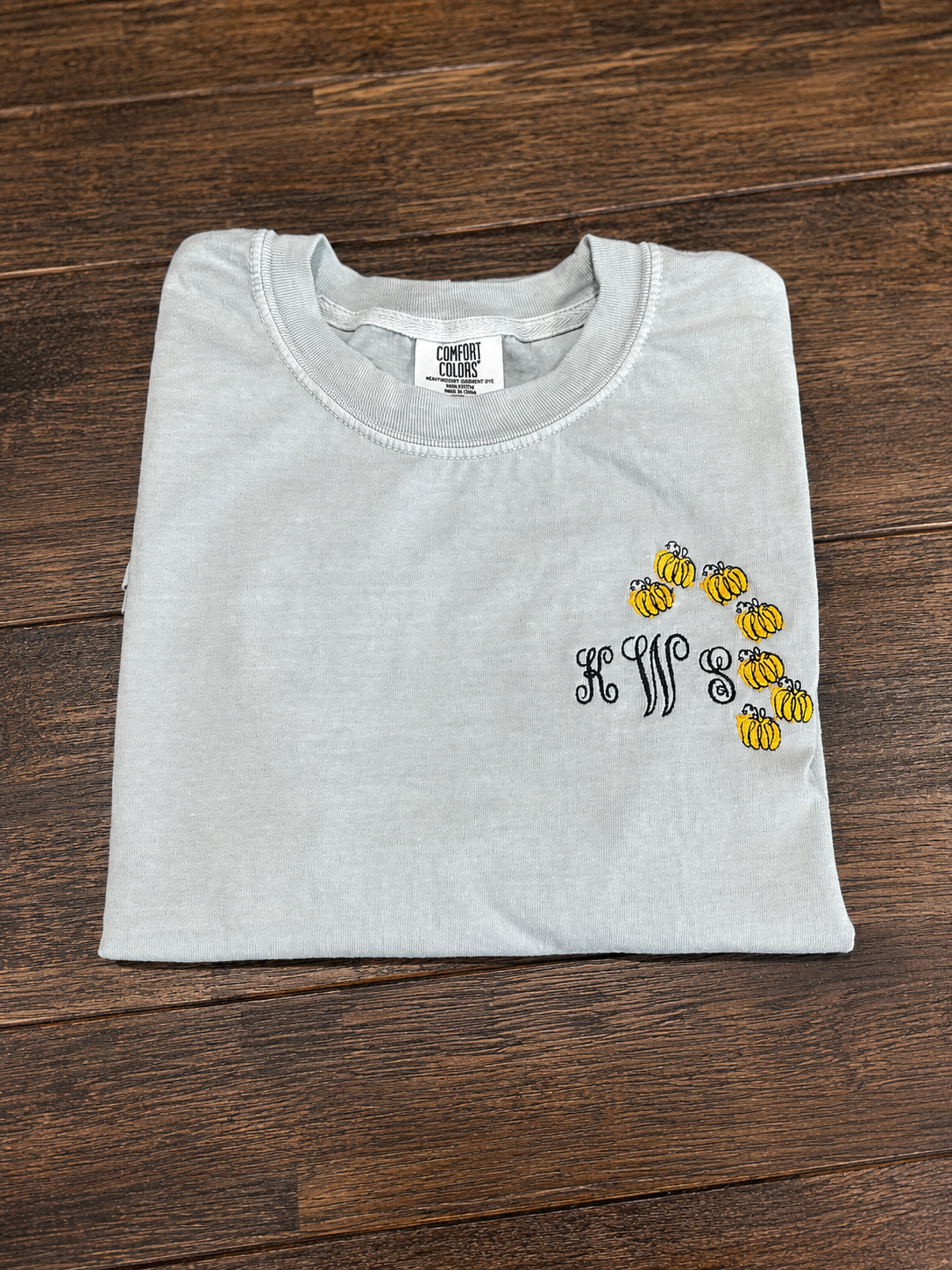 Pumpkins Monogram Tee-Custom Embroidered