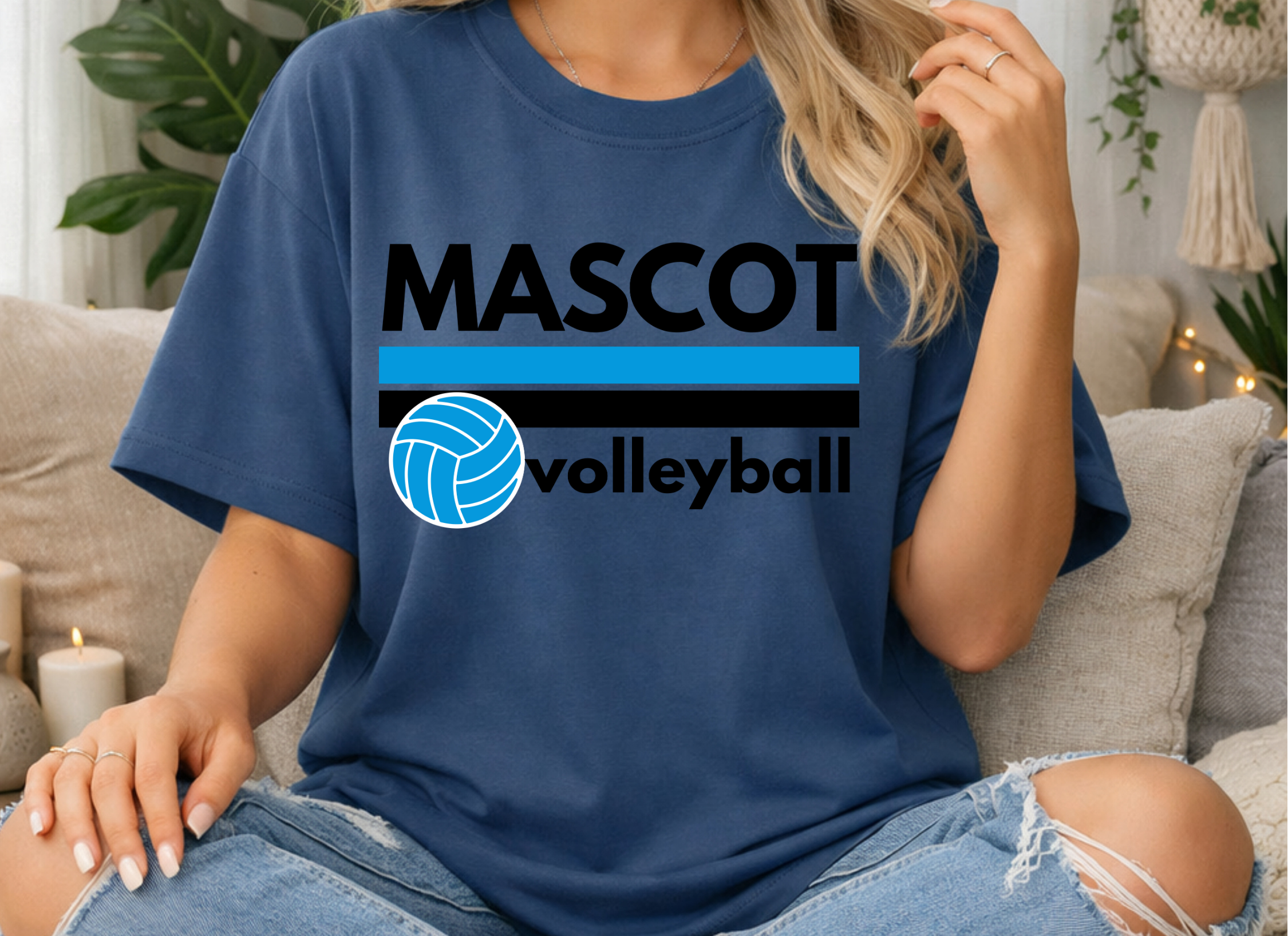 Custom volleyball tee