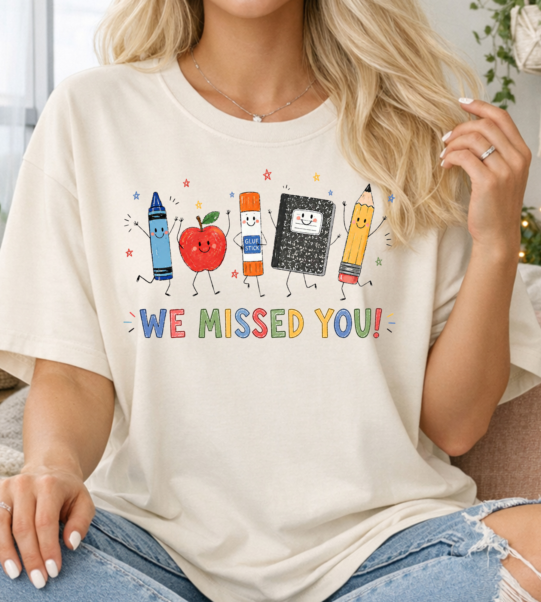 School Supply Tee/ School Supply-We missed you tee