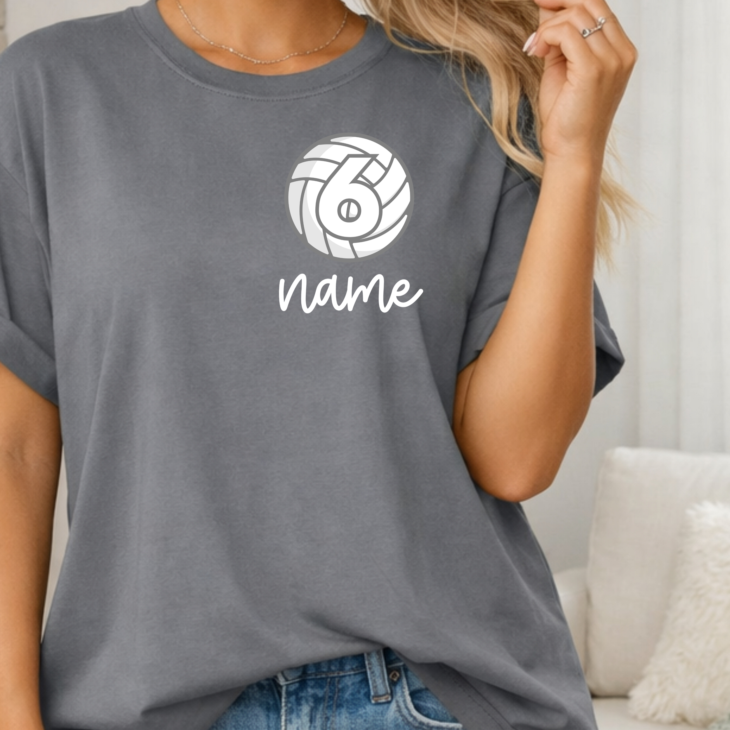 Custom Volleyball pocket tee- name and number
