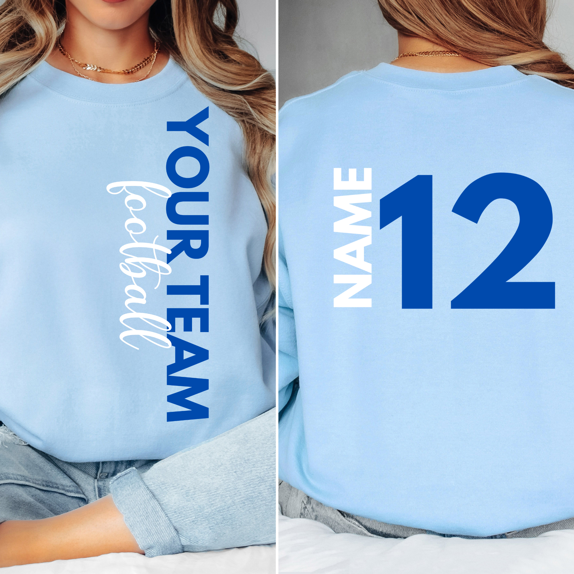Custom football crewneck