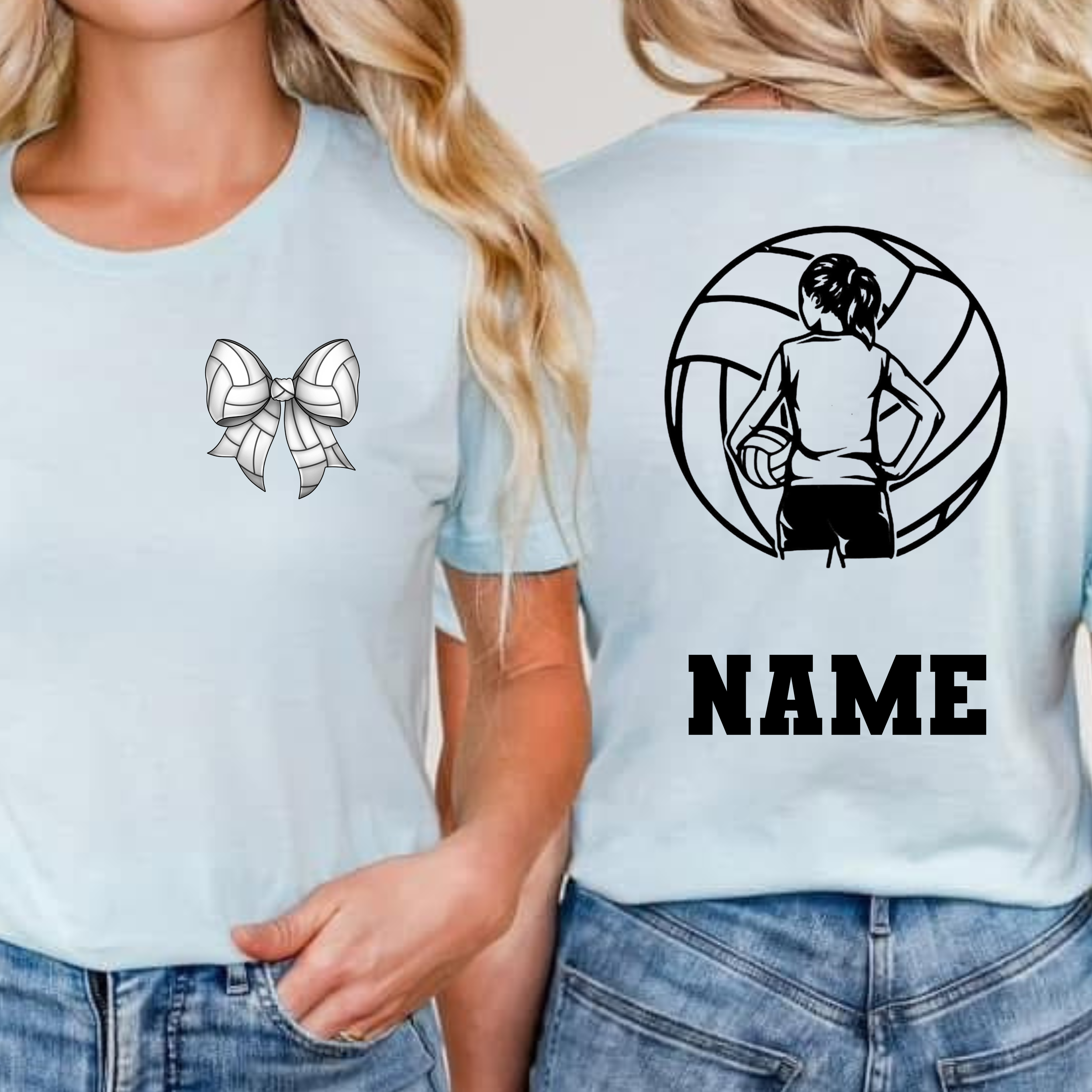 Personalized Volleyball Player, Bow pocket tee