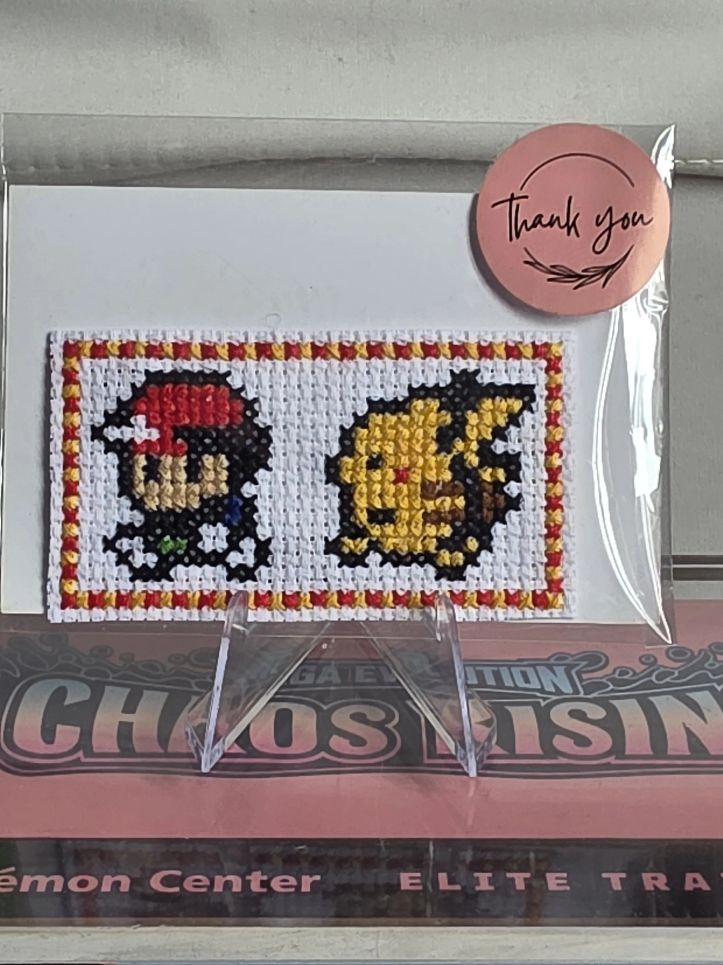 Hand Stitched Ash and Pikachu Fridge Magnet
