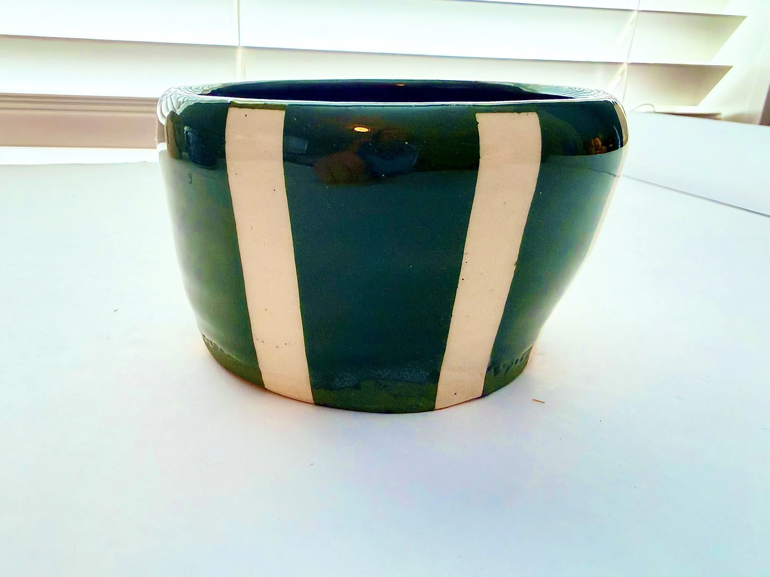 Green Striped Bowl