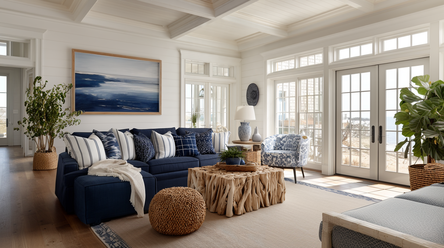 When Nantucket Beach House Vibes Meet Modern Coastal Living Room Style