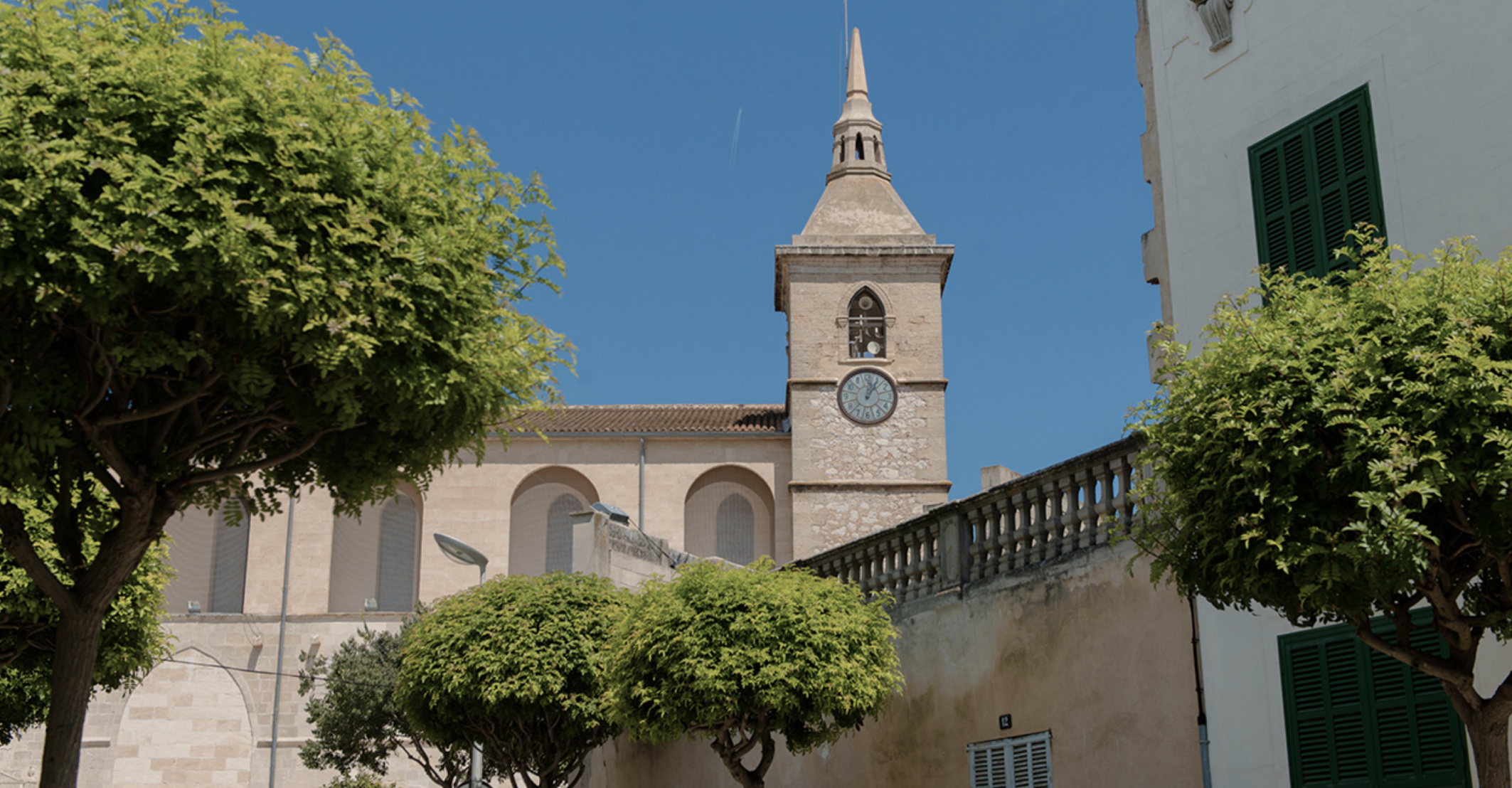 Town views over Church of Santa Margalida