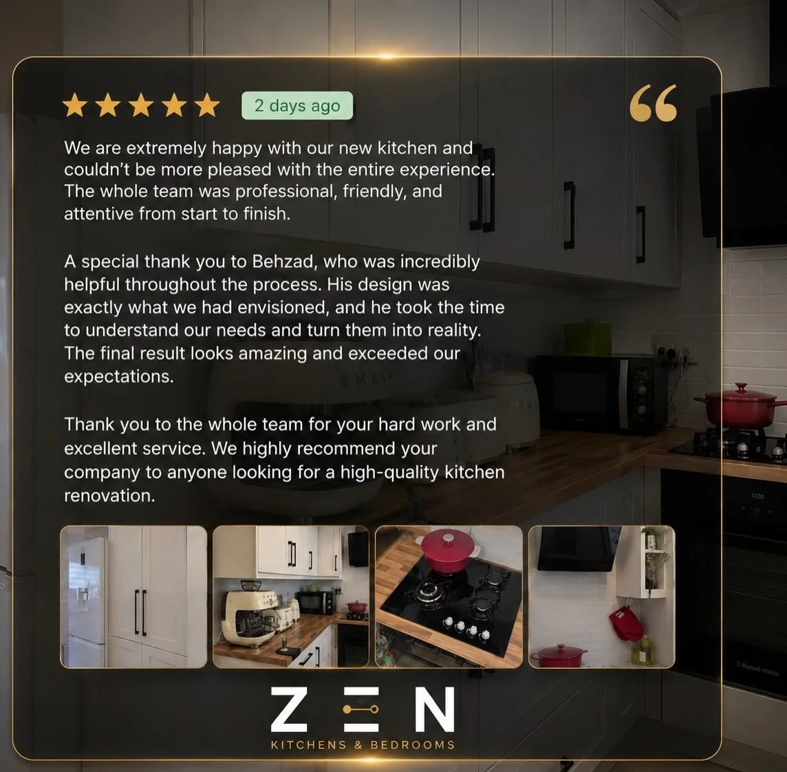 ✨ Another Happy Customer! ✨

Nothing makes us prouder than seeing our customers happy with their new kitchen.

From the initial design to the final installation, we focus on every detail to make your vision a reality.

A huge thank you for your amazi