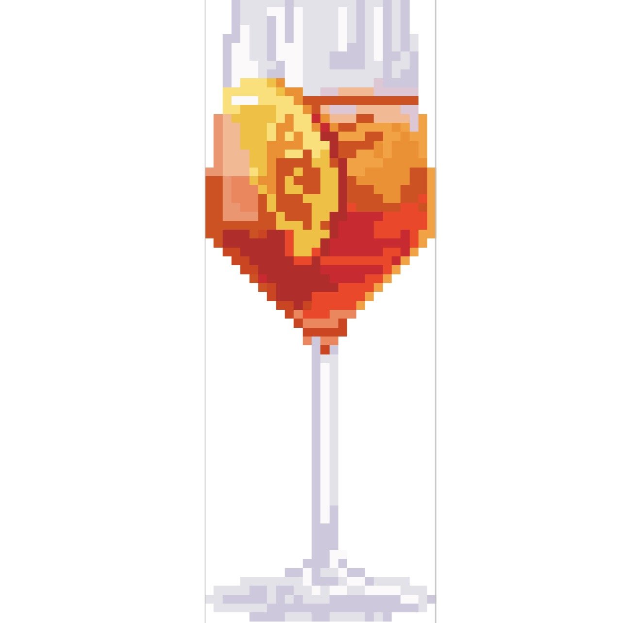 Aperol Spritz pixel art needlepoint pattern PDF, cocktail embroidery chart, instant download by Emily Maria Studios
