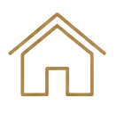 Gold house icon representing private villa accommodation and luxury holiday stays.