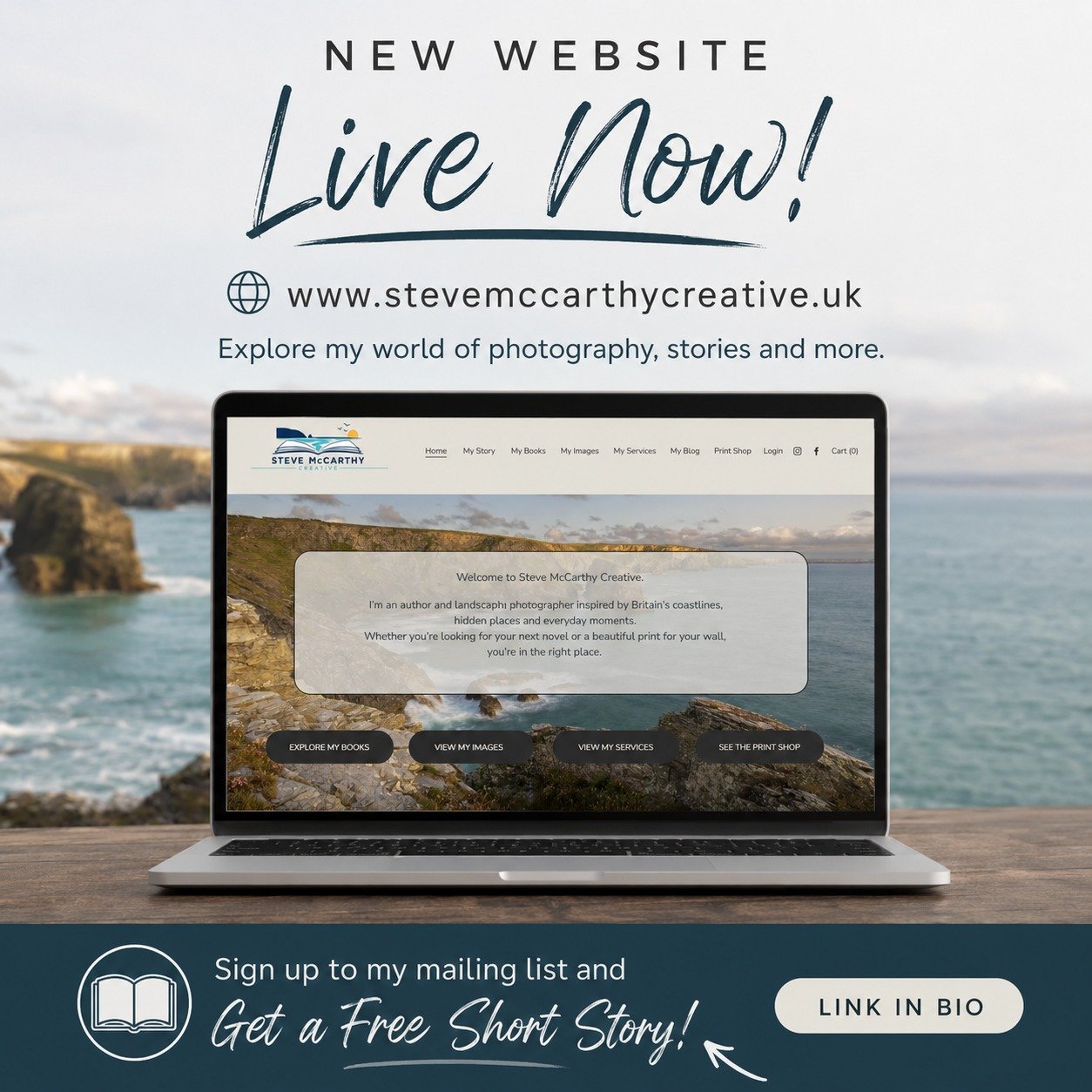 The new website is live! 🎉

If you love great stories, beautiful landscapes and fine art photography, I'd love you to take a look.

📖 Sign up to my mailing list and you'll receive a FREE short story as a thank you.

🔗 Link in bio
🌐 www.stevemccar