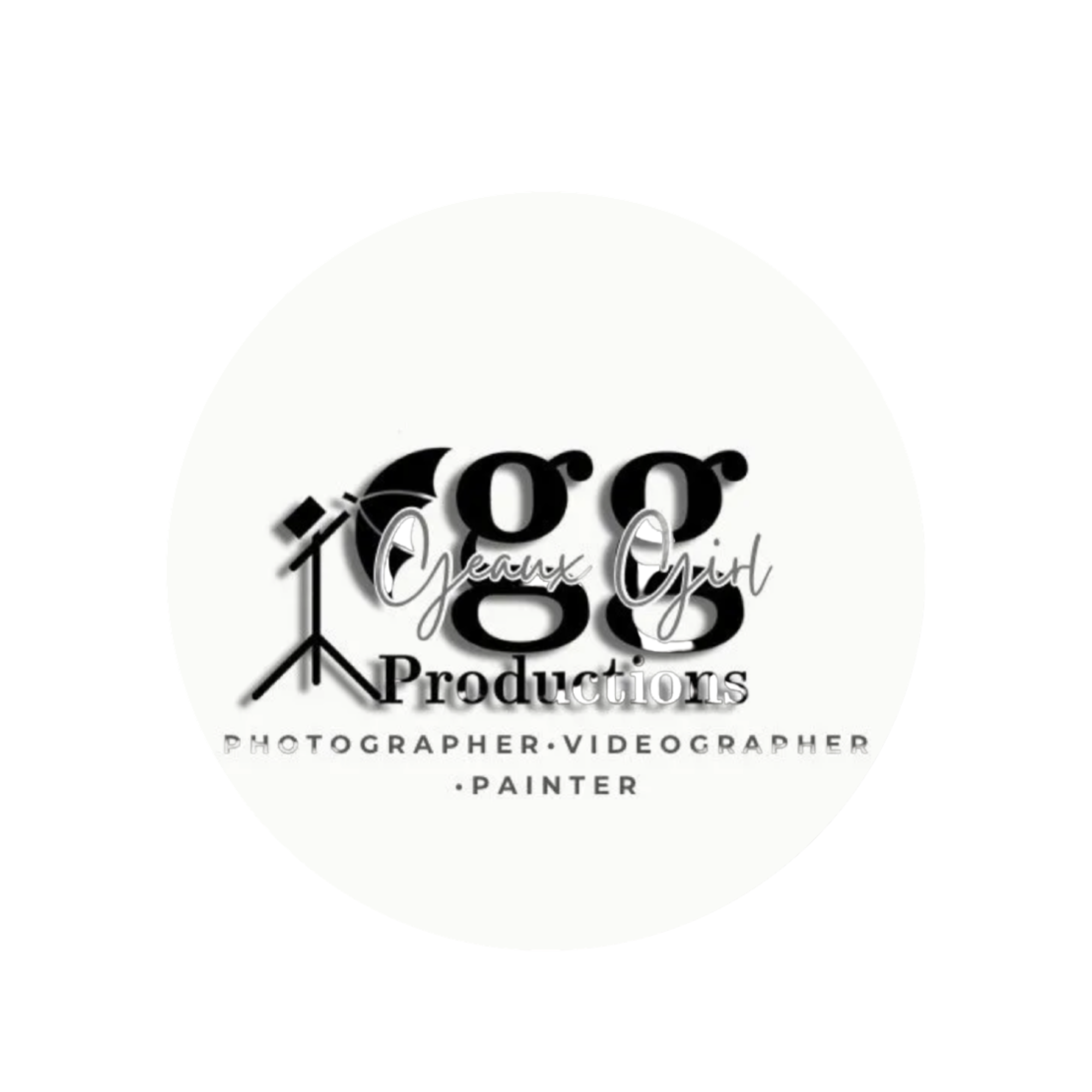 Logo for GEAUX GIRL PRODUCTIONS, highlighting a creative partnership in preserving memories through photography and visual storytelling.