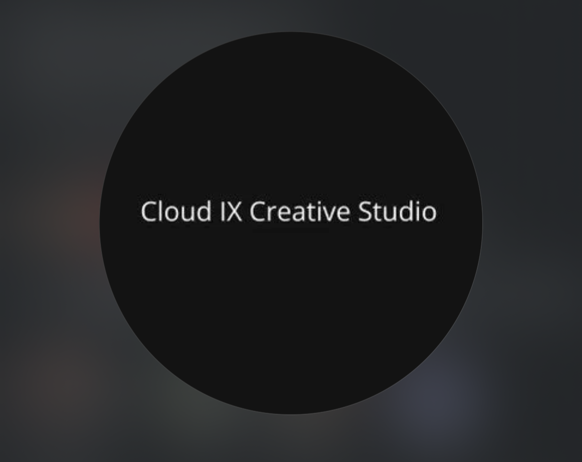 Logo for CLOUD IX CREATIVE STUDIO, highlighting a creative partnership in preserving memories through photography and visual storytelling.