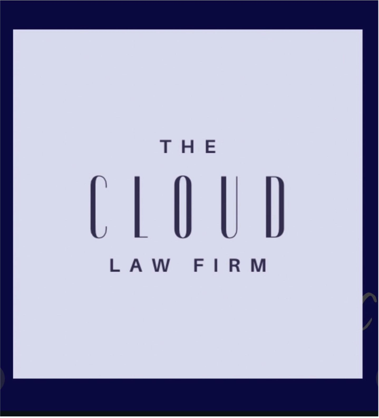 Logo for THE CLOUD LAW FIRM, highlighting a creative partnership in preserving memories through legal knowledge and simply uplifting family businesses.