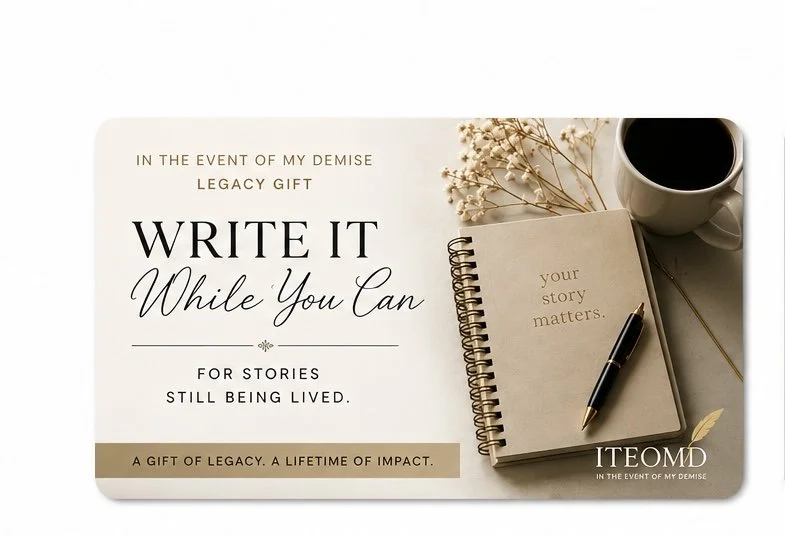 Write It While You Can Gift Card | Living Legacy Storytelling Gift