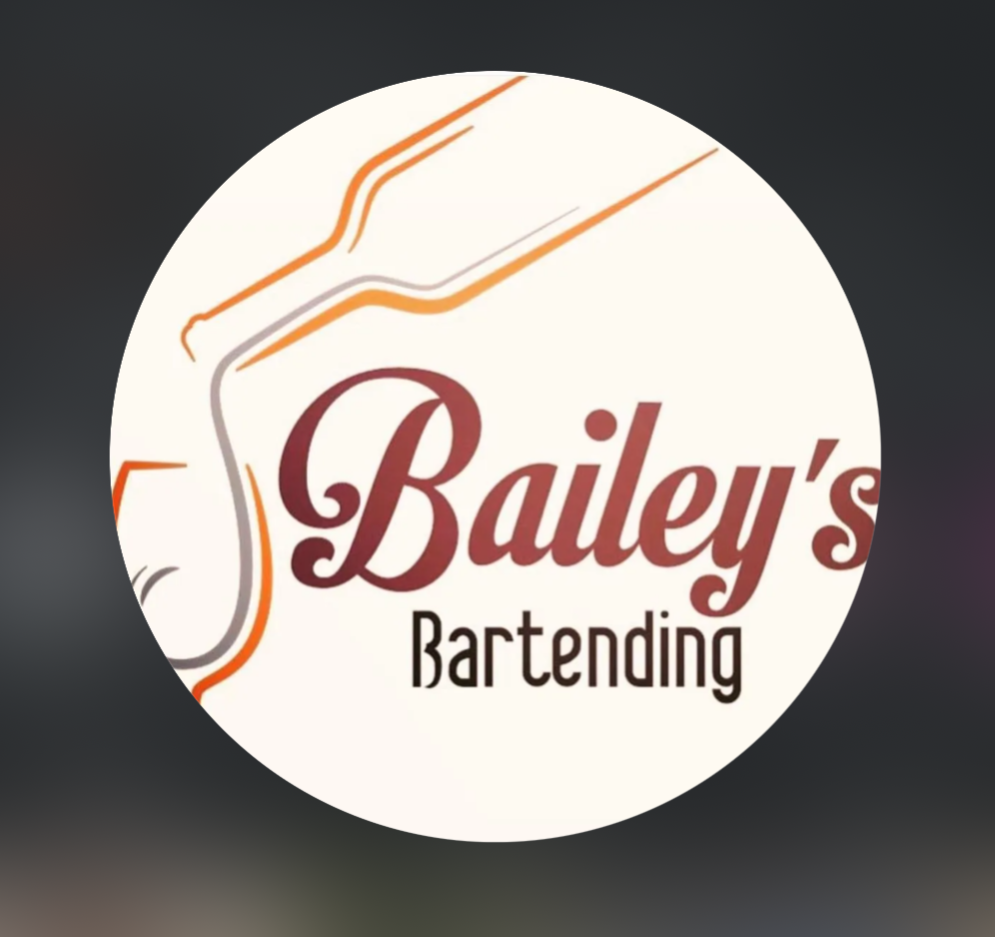 Logo for Bailey's Bartending, highlighting a creative partnership in preserving memories through wine and spirits.