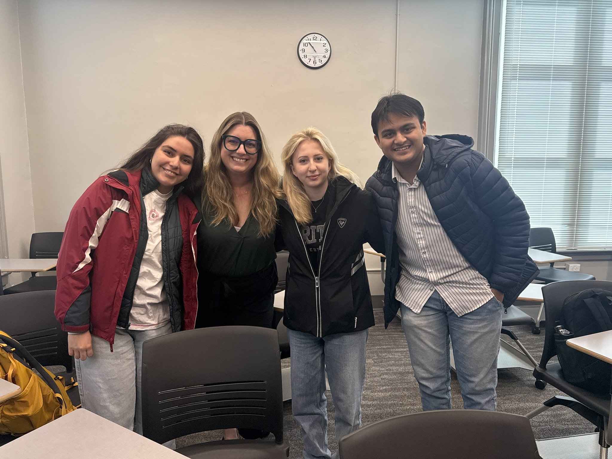 Chelsea Laliberte Barnes with public policy students at Lake Forest College