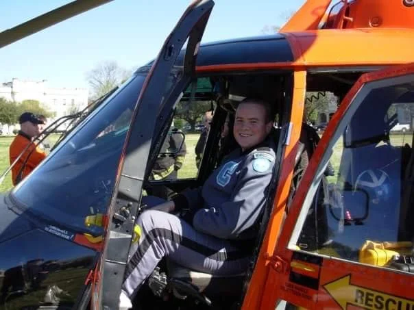 Ryan in helicopter